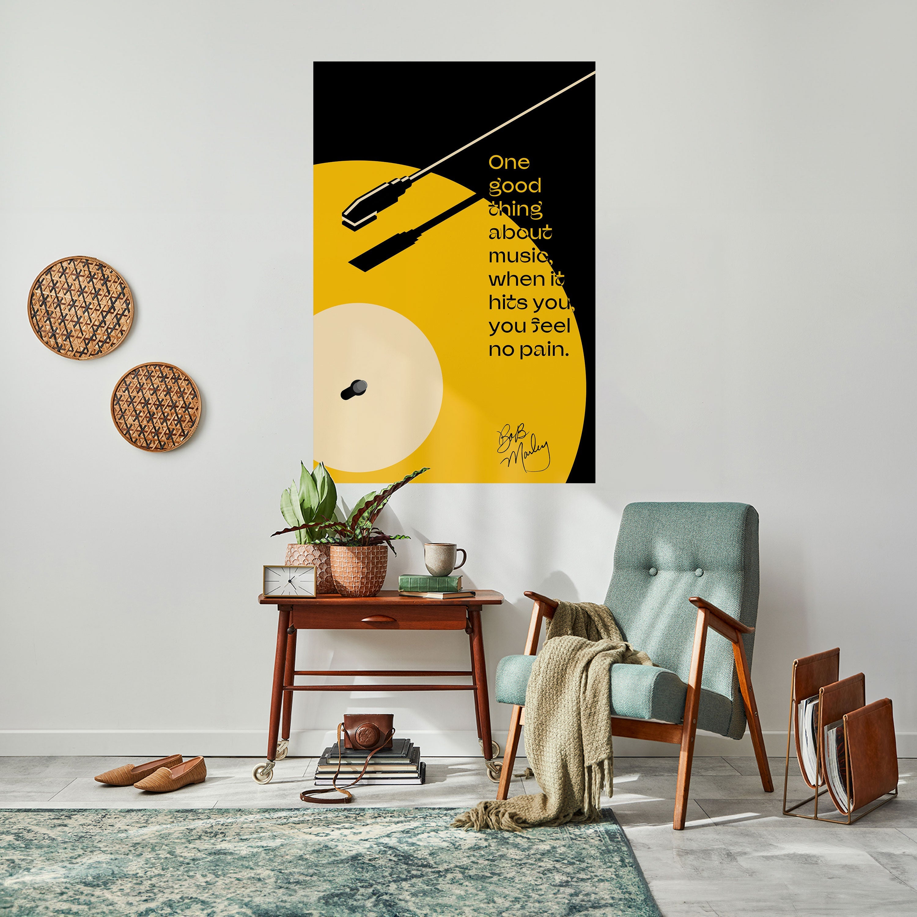 MUSIQUE - NO PAIN Affiche verticale autocollante