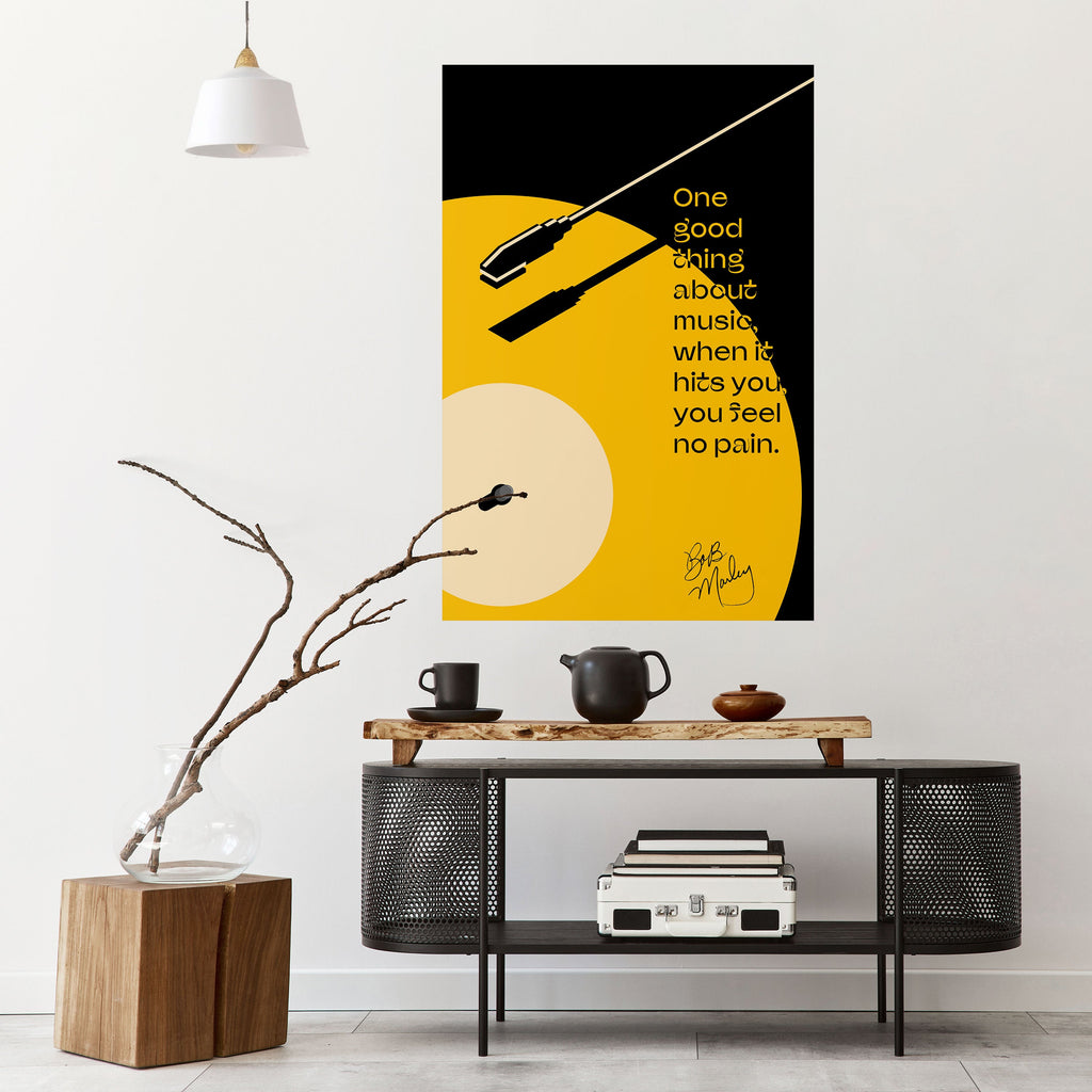 MUSIQUE - NO PAIN Affiche verticale autocollante