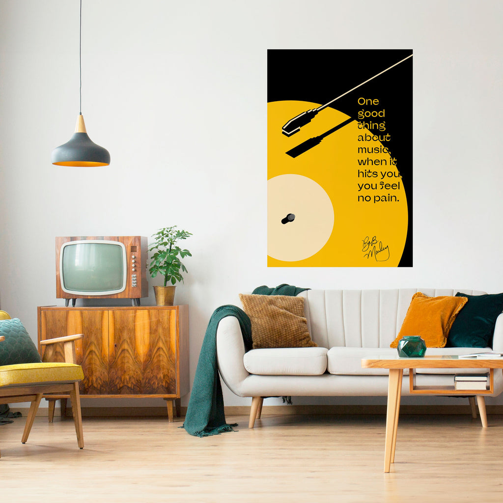 MUSIQUE - NO PAIN Affiche verticale autocollante