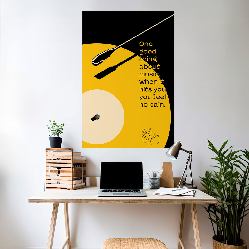 MUSIQUE - NO PAIN Affiche verticale autocollante