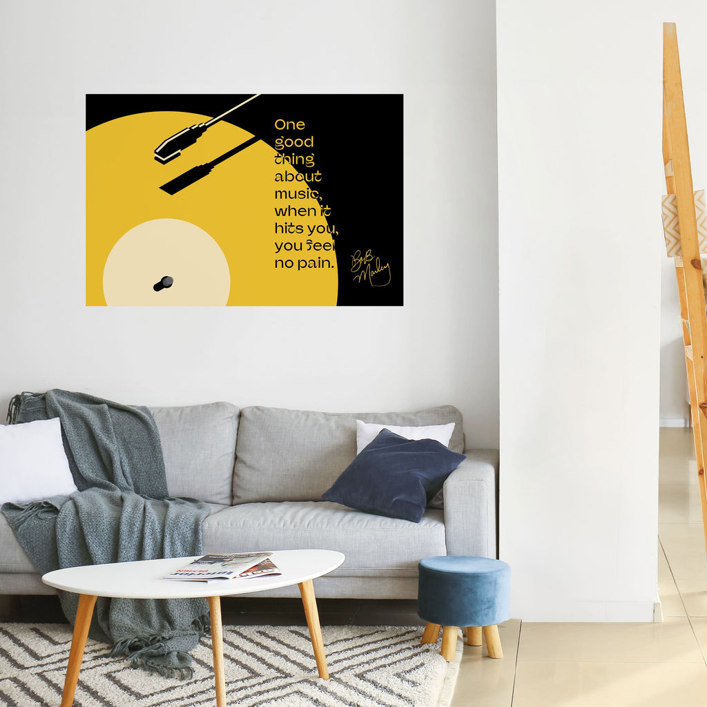 MUSIQUE - NO PAIN Affiche horizontale autocollante