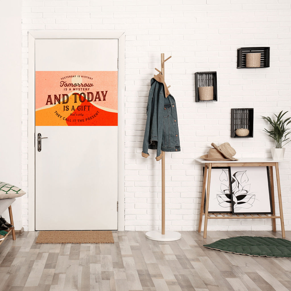 Affiche horizontale autocollante « AUJOURD'HUI EST UN CADEAU »