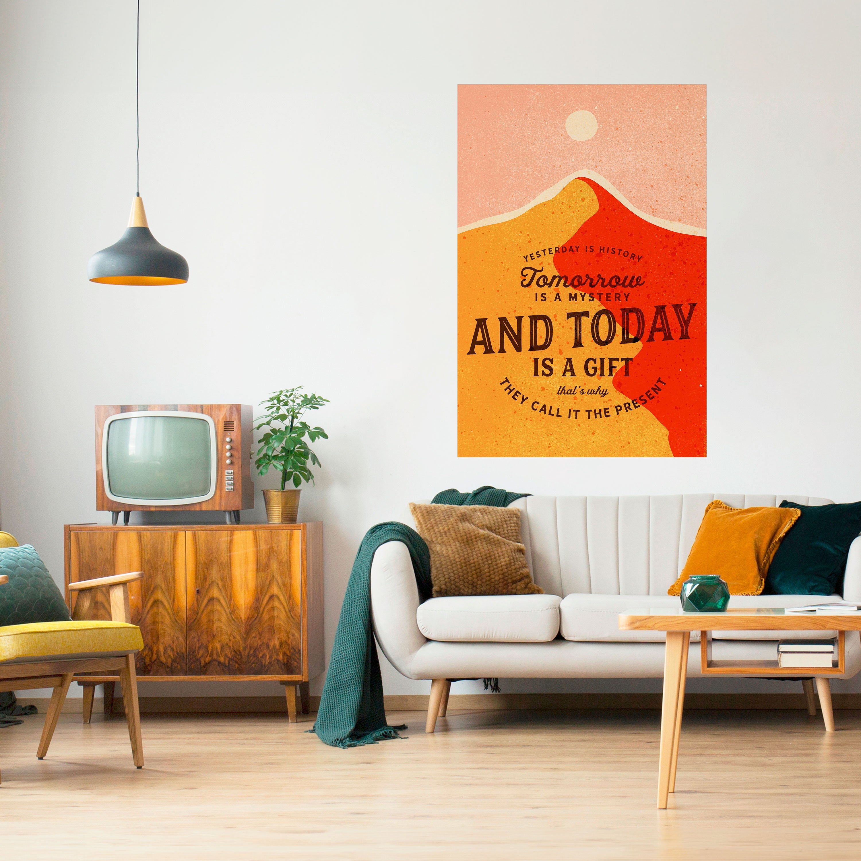 Affiche verticale autocollante « AUJOURD'HUI EST UN CADEAU »