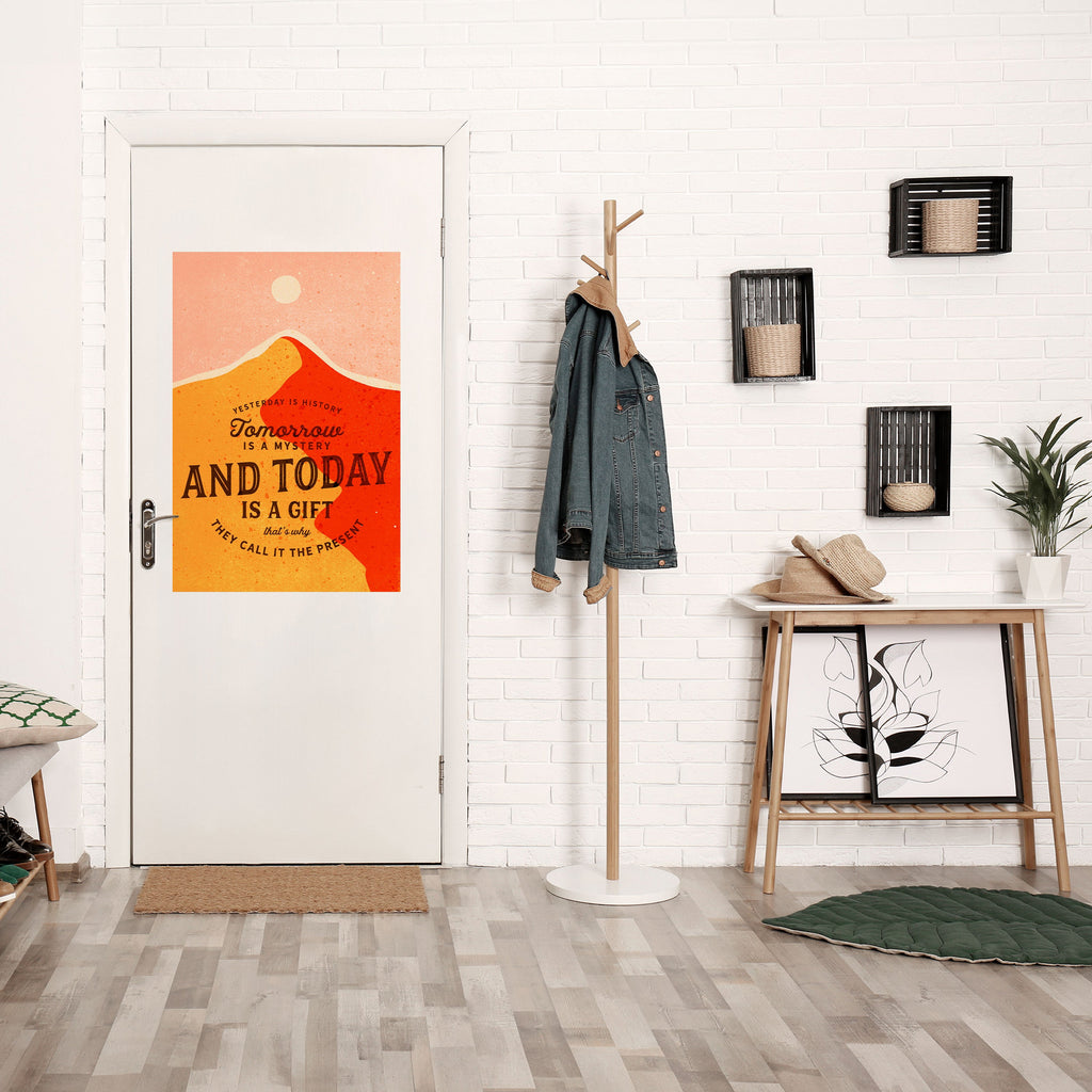 Affiche verticale autocollante « AUJOURD'HUI EST UN CADEAU »