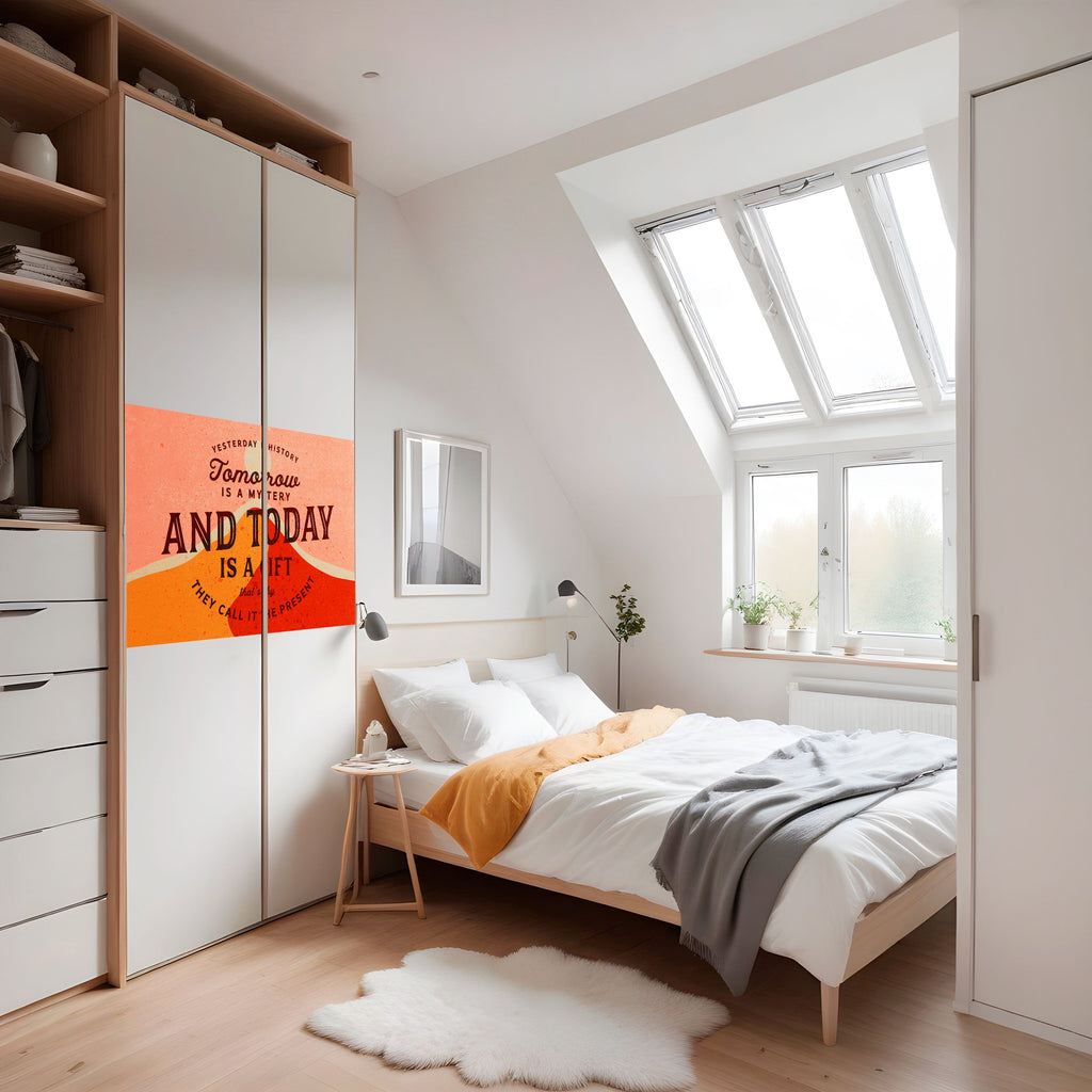 Affiche horizontale autocollante « AUJOURD'HUI EST UN CADEAU »