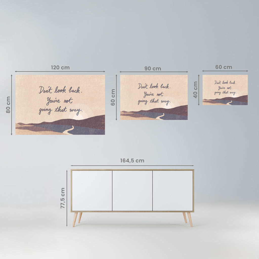 Affiche horizontale autocollante « NE REGARDEZ PAS EN ARRIÈRE »