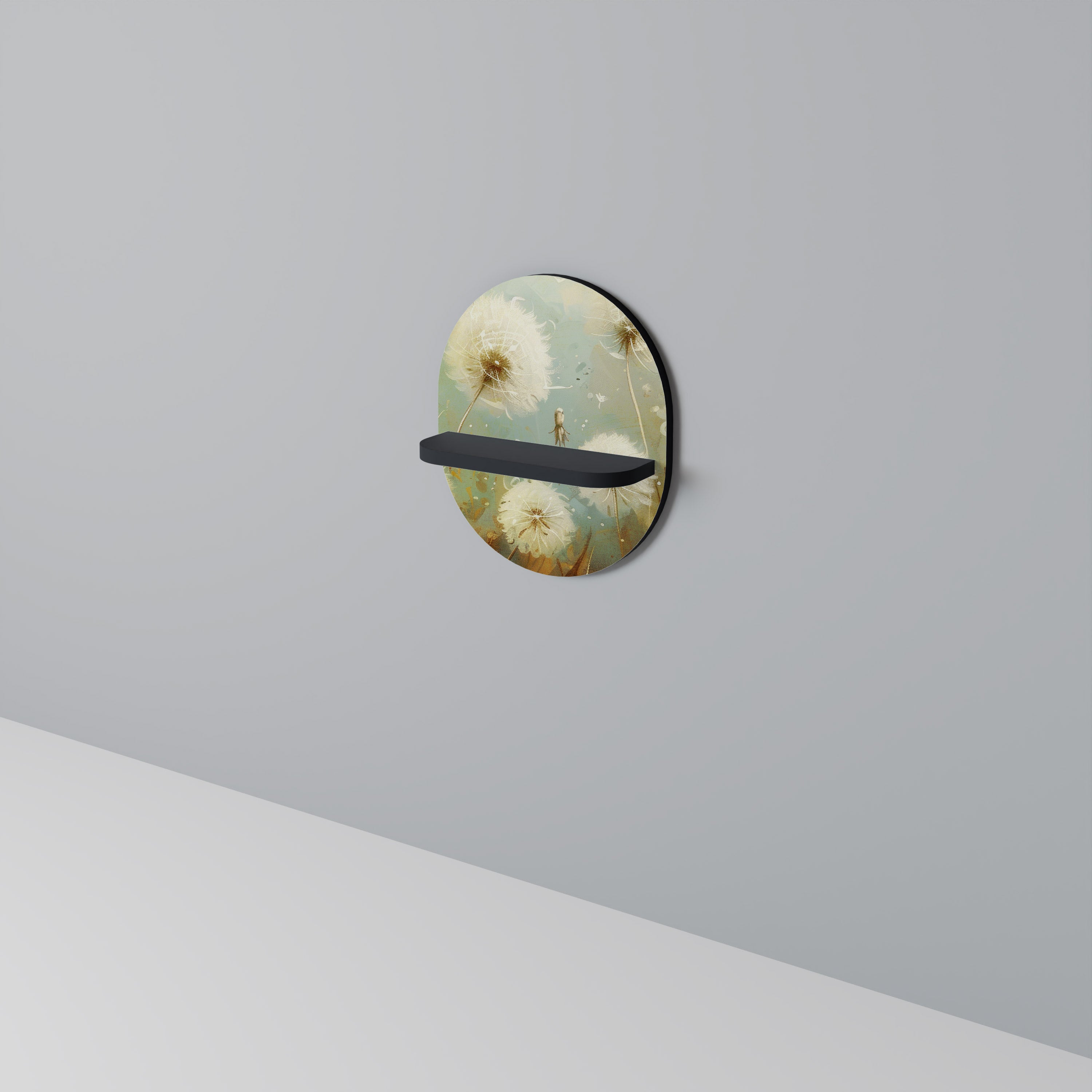 Étagère d'art ovale DREAMY MEADOW en finition noire