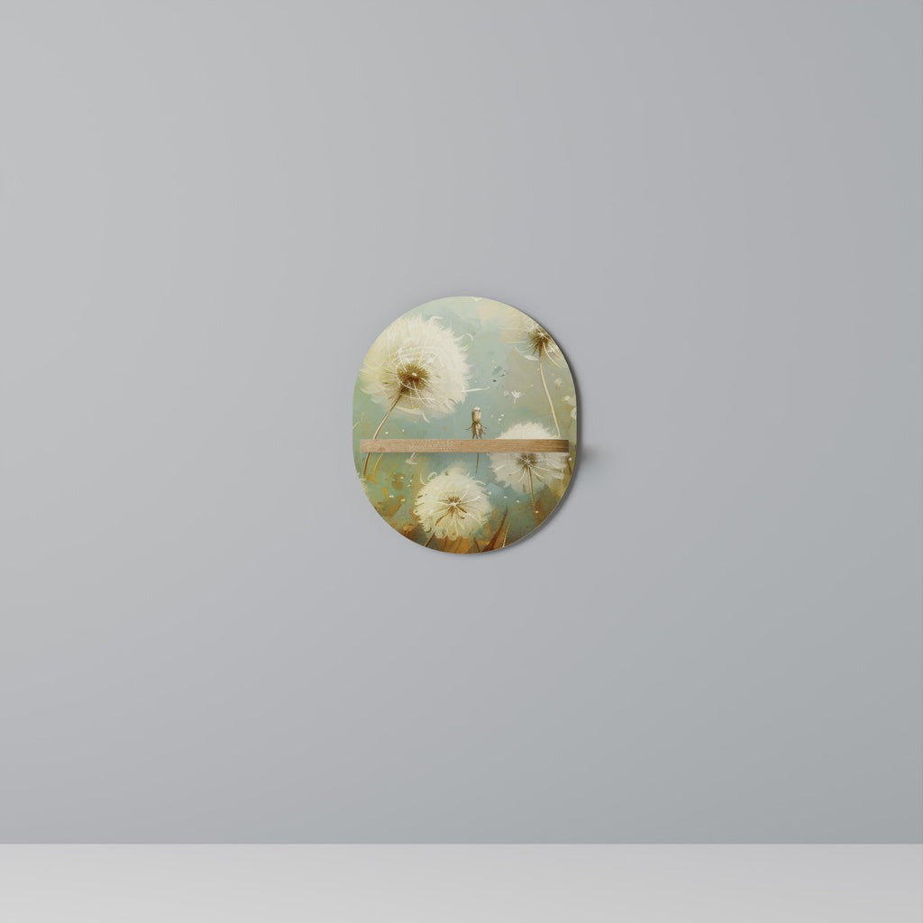 Étagère d'art ovale DREAMY MEADOW effet chêne