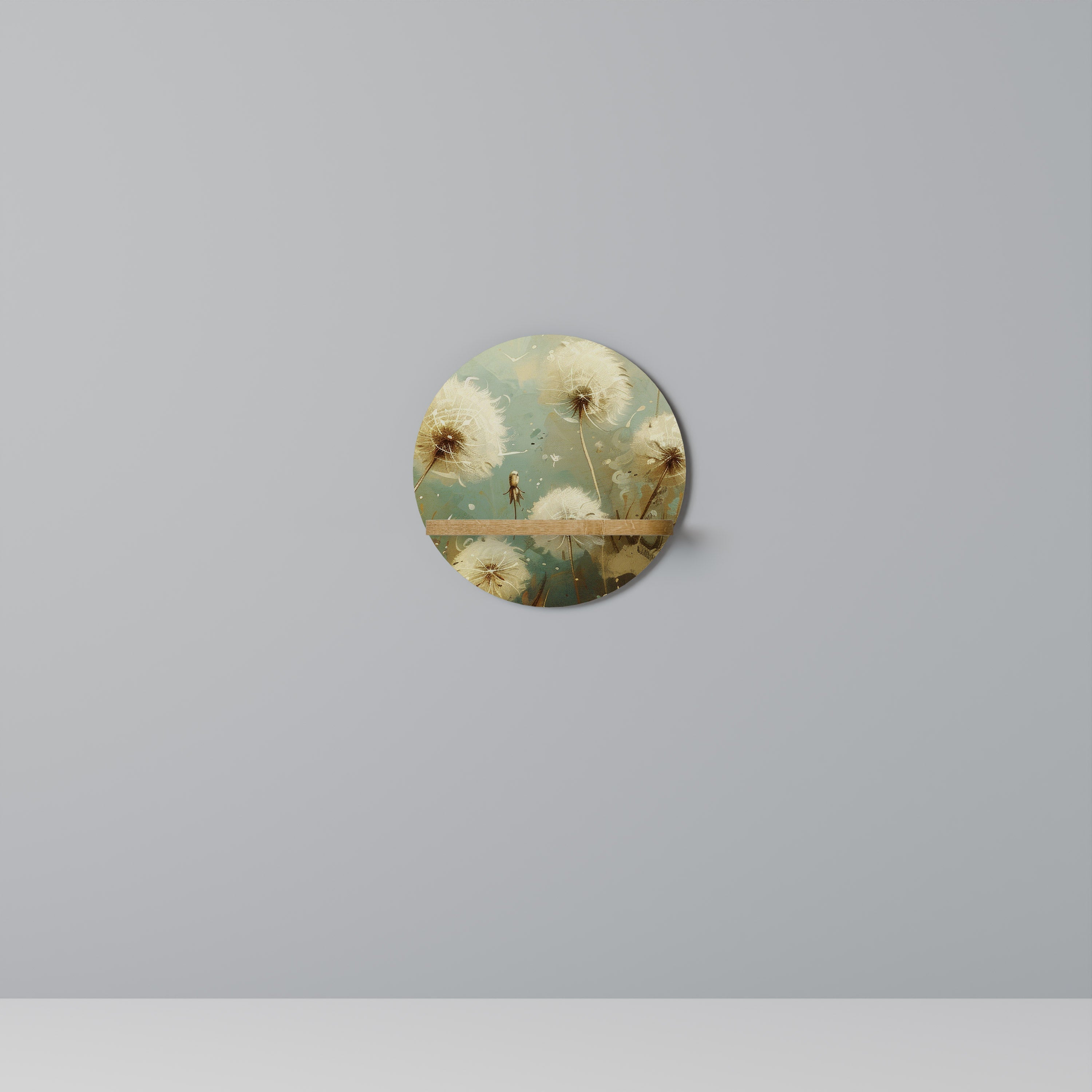 Étagère d'art ronde DREAMY MEADOW effet chêne