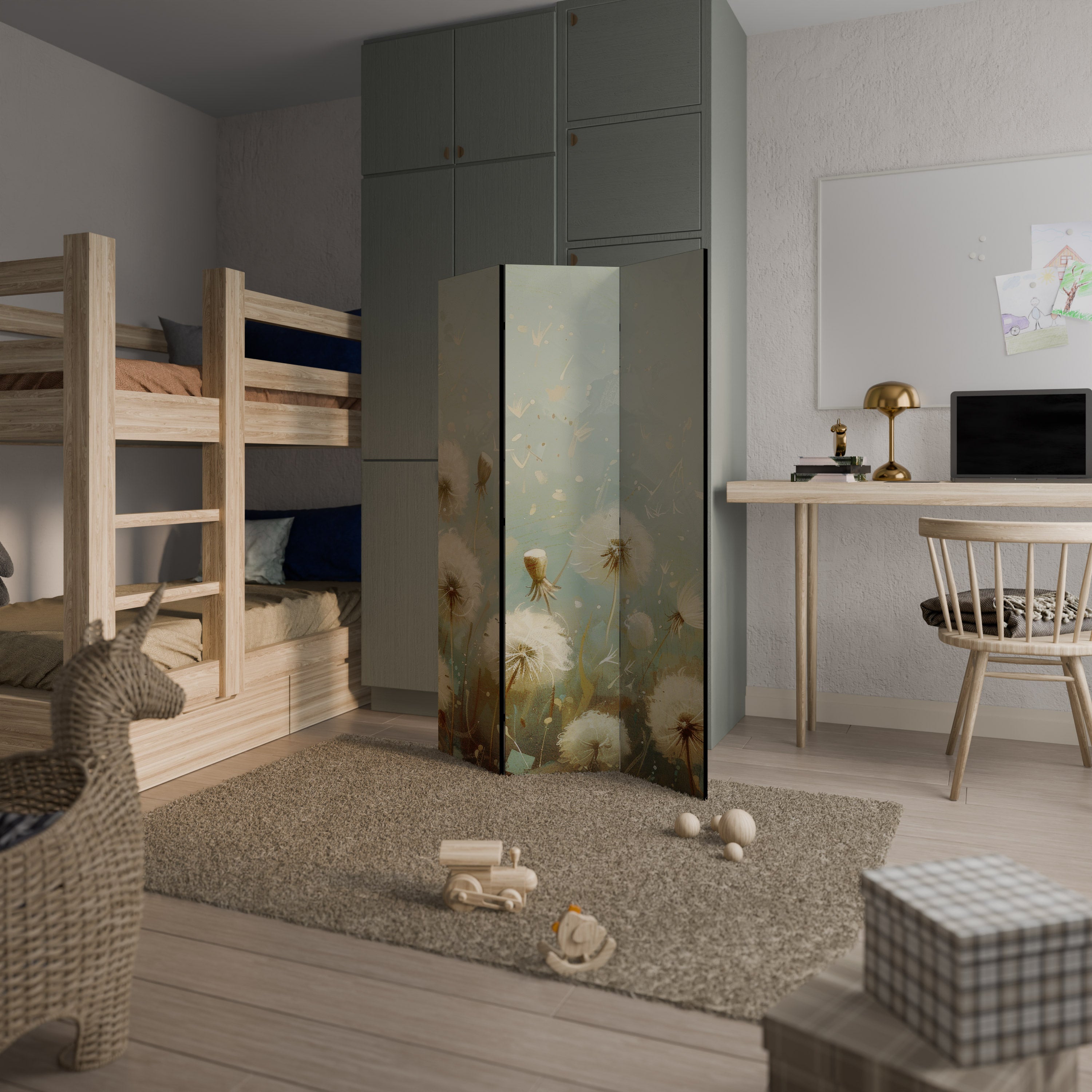 Paravent décoratif à 3 panneaux DREAMY MEADOW