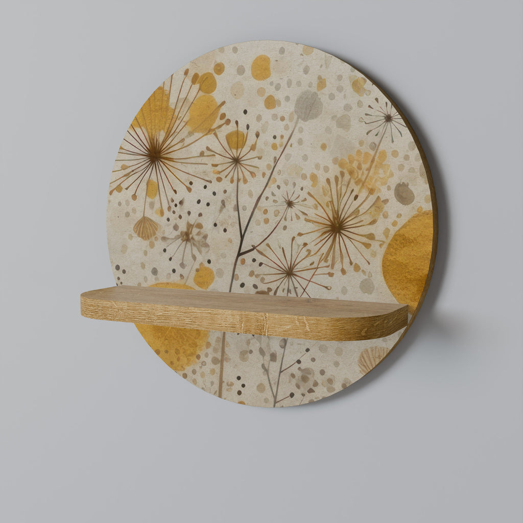 Étagère d'art ronde MORNING GLADE effet chêne