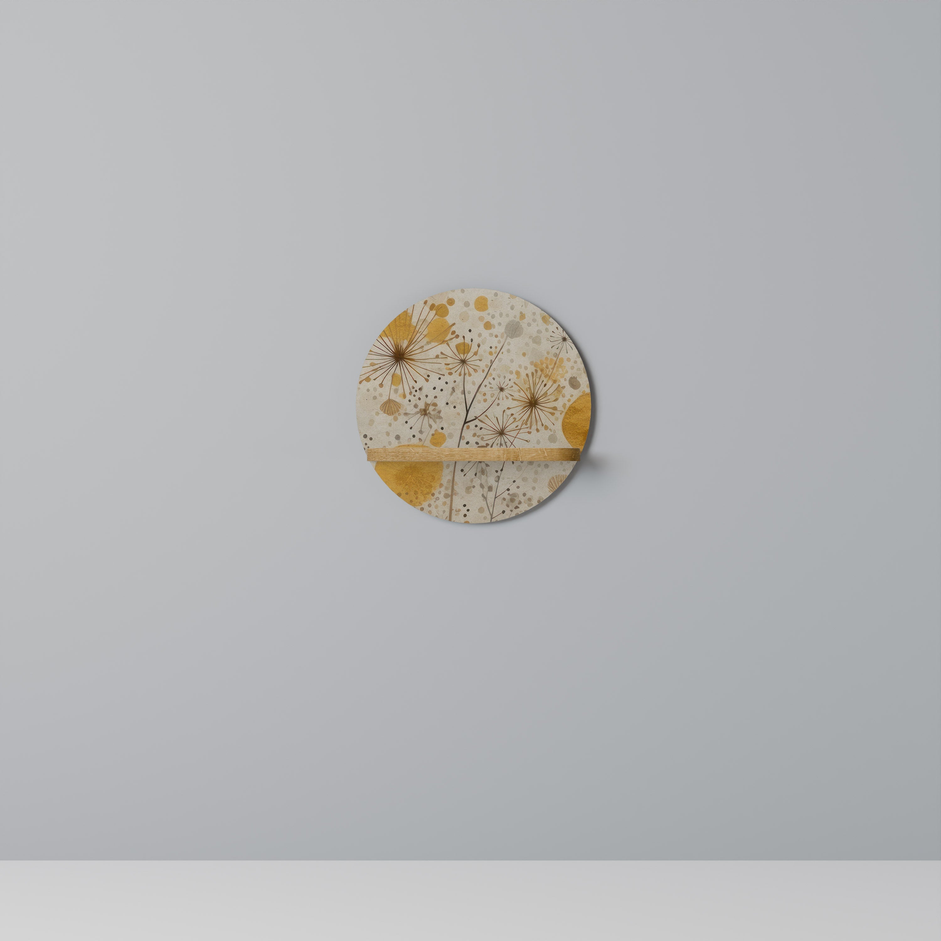 Étagère d'art ronde MORNING GLADE effet chêne