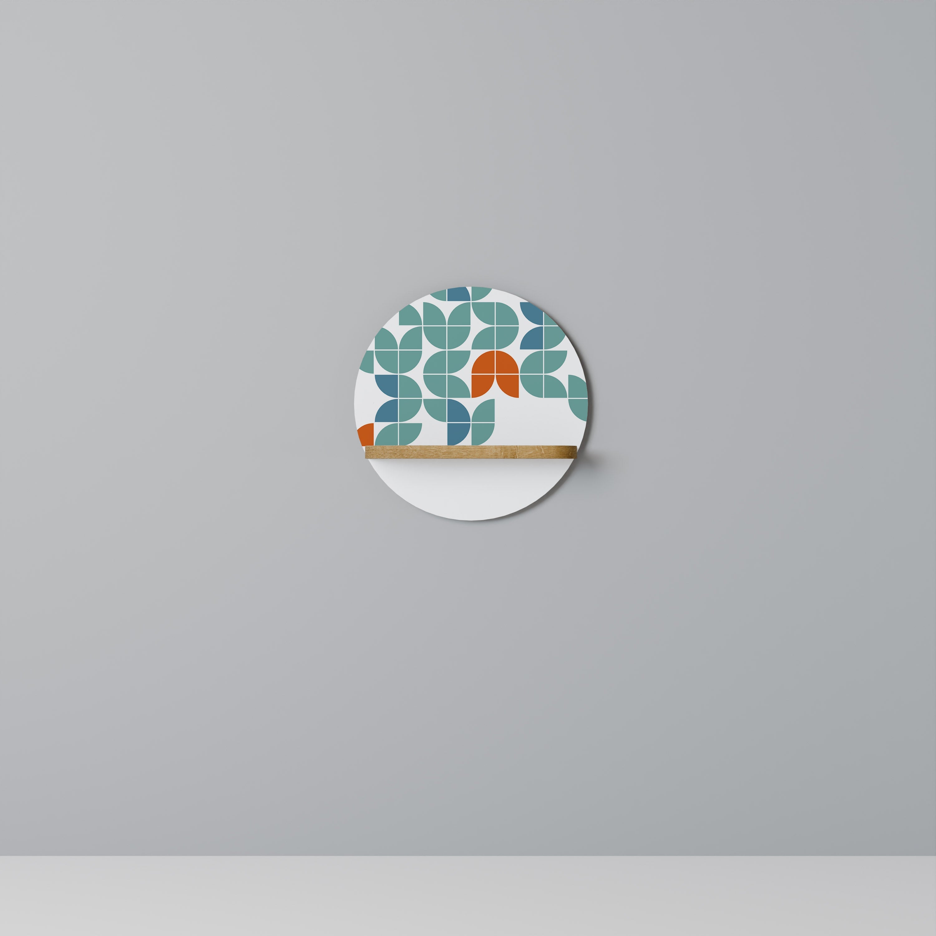 Étagère d'art ronde BE THE CHANGE en effet chêne