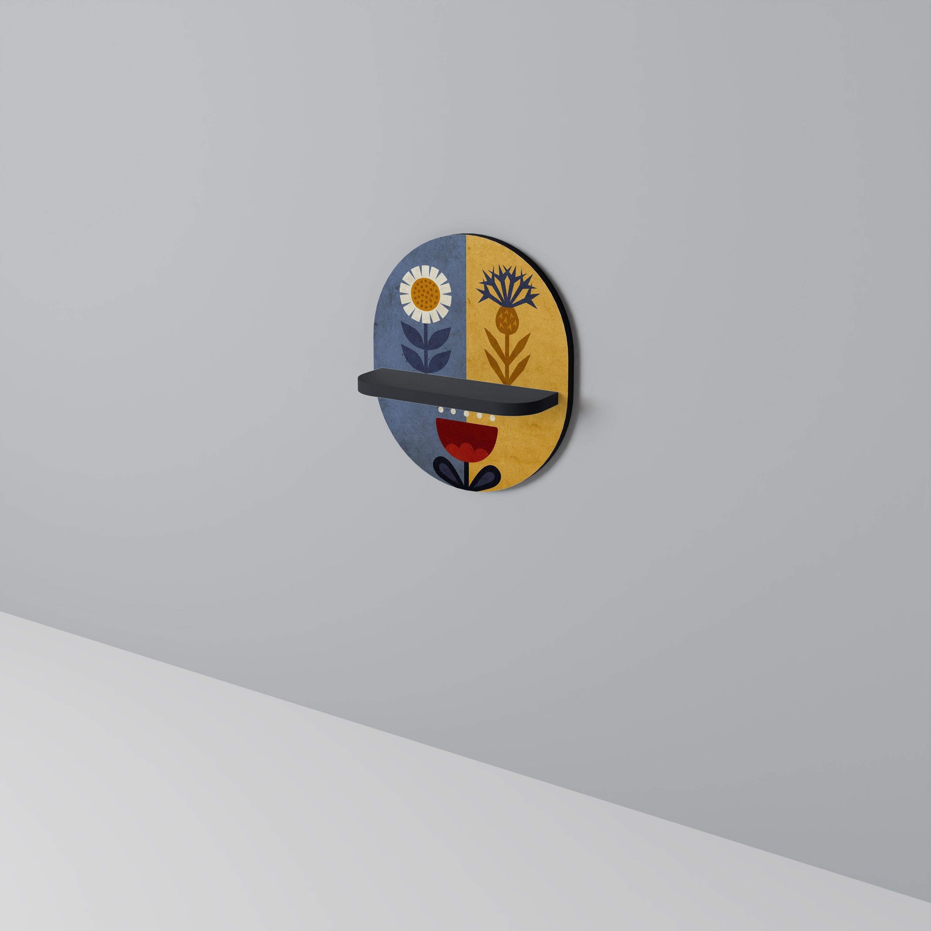 Étagère d'art ovale SCANDIC FLORET en finition noire