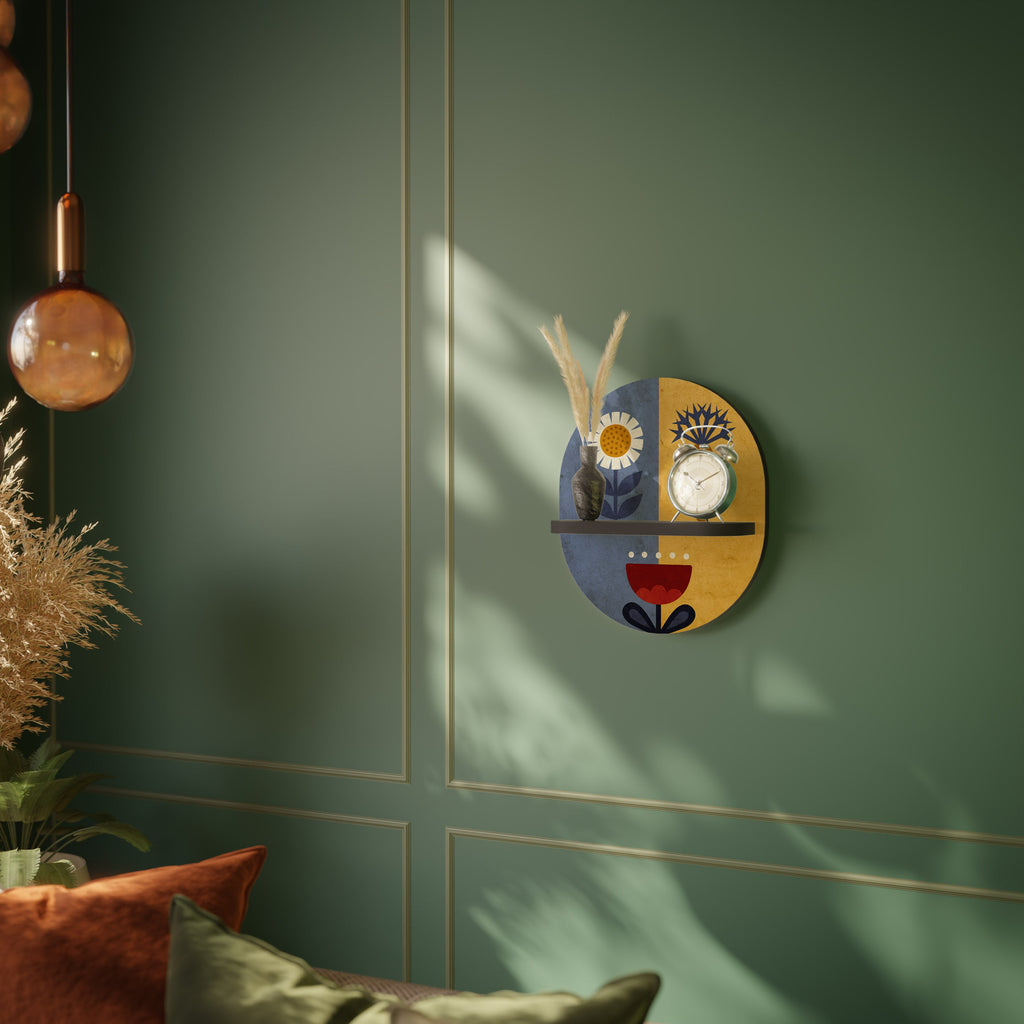 Étagère d'art ovale SCANDIC FLORET en finition noire