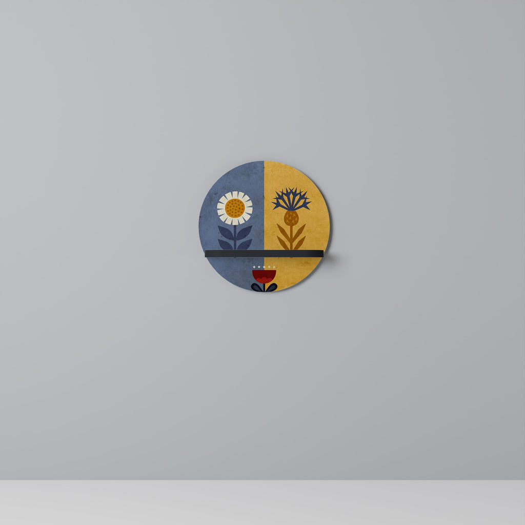 SCANDIC FLORET Round Art Shelf In Black Finish