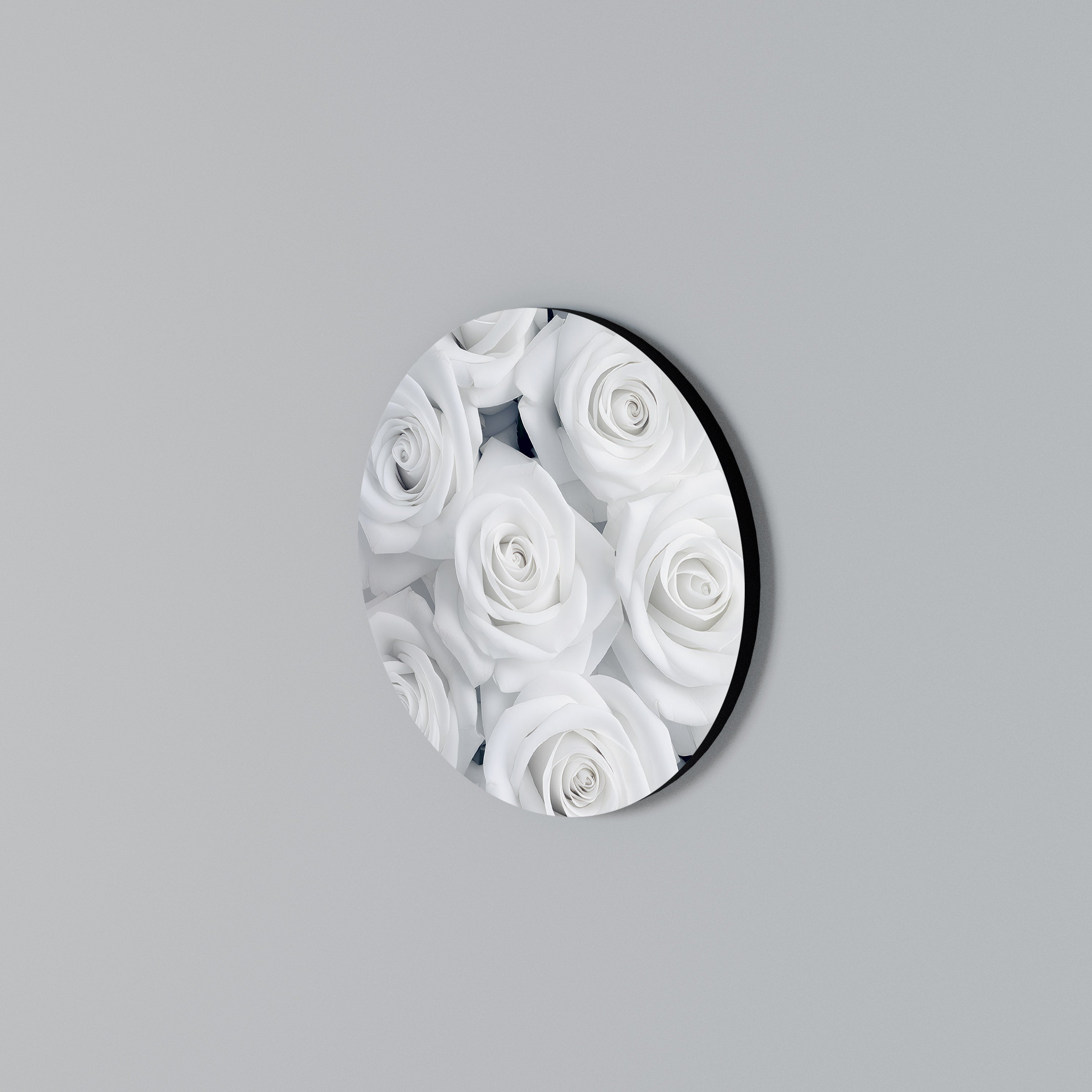 ELEGANCE IN WHITE Round Wall Art