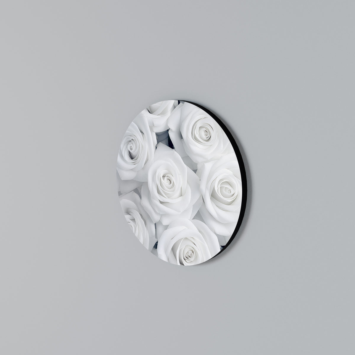 ELEGANCE IN WHITE Round Wall Art
