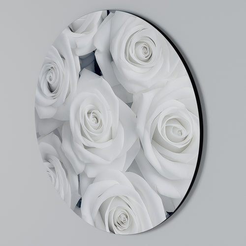 ELEGANCE IN WHITE Round Wall Art