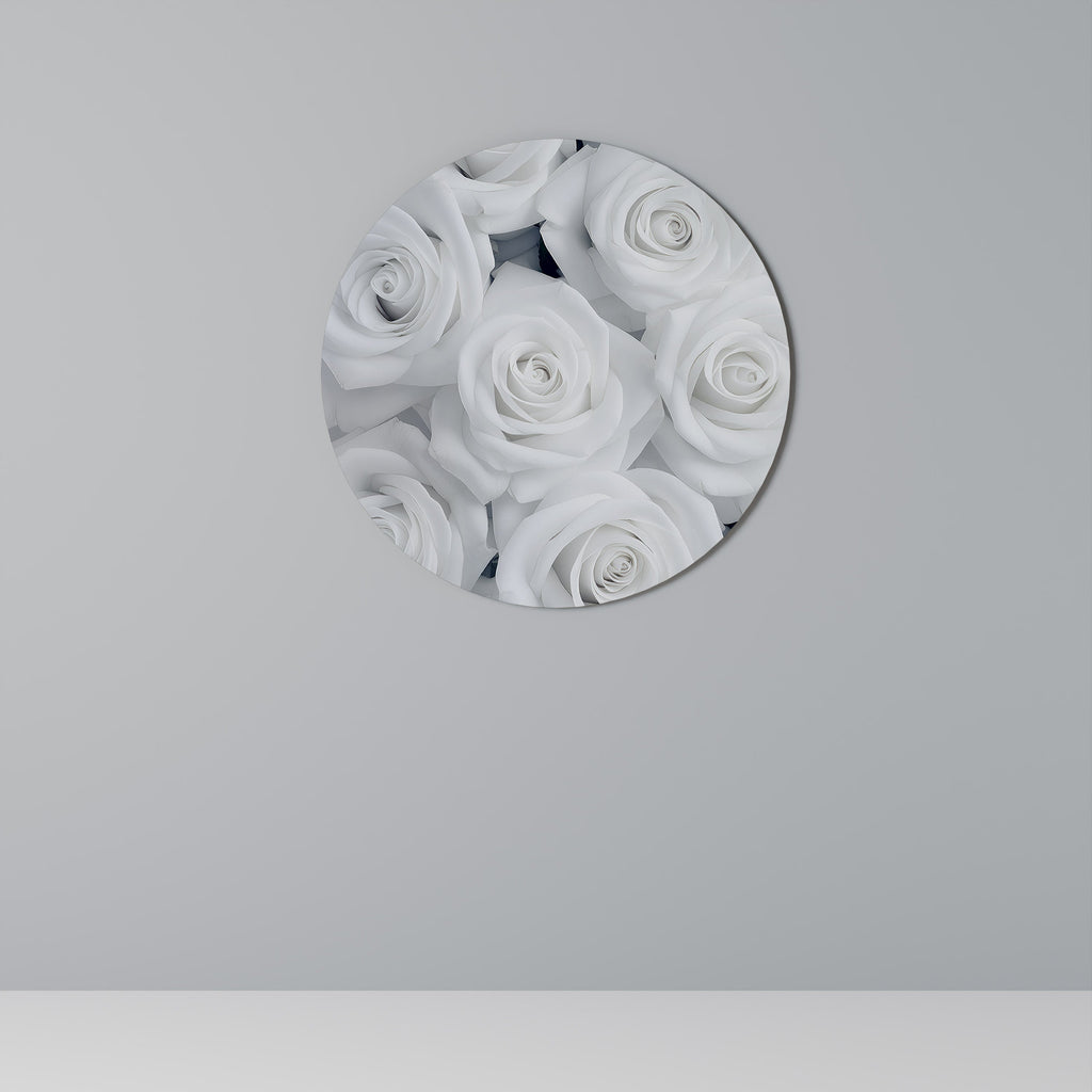 ÉLÉGANCE EN BLANC Art mural rond