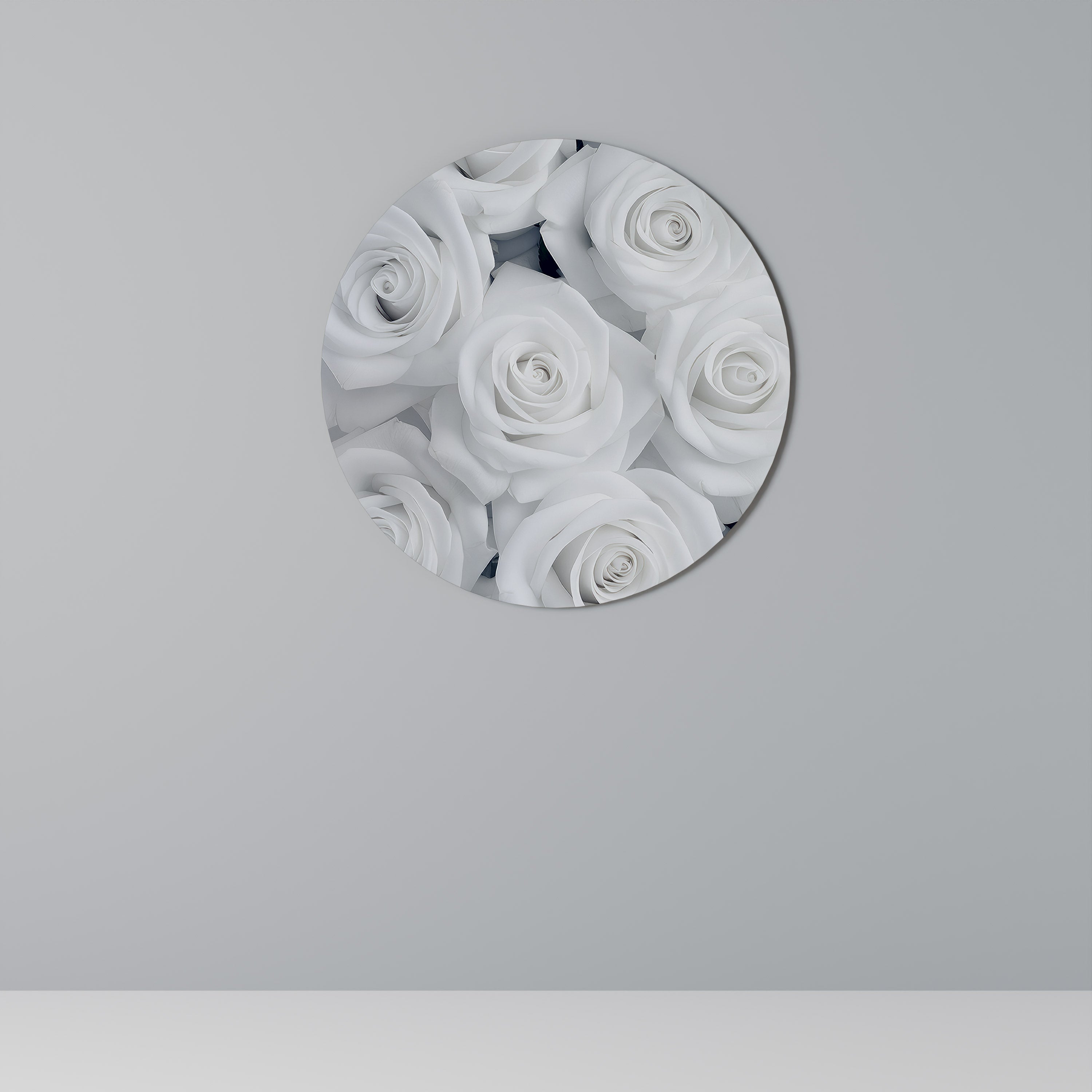 ÉLÉGANCE EN BLANC Art mural rond