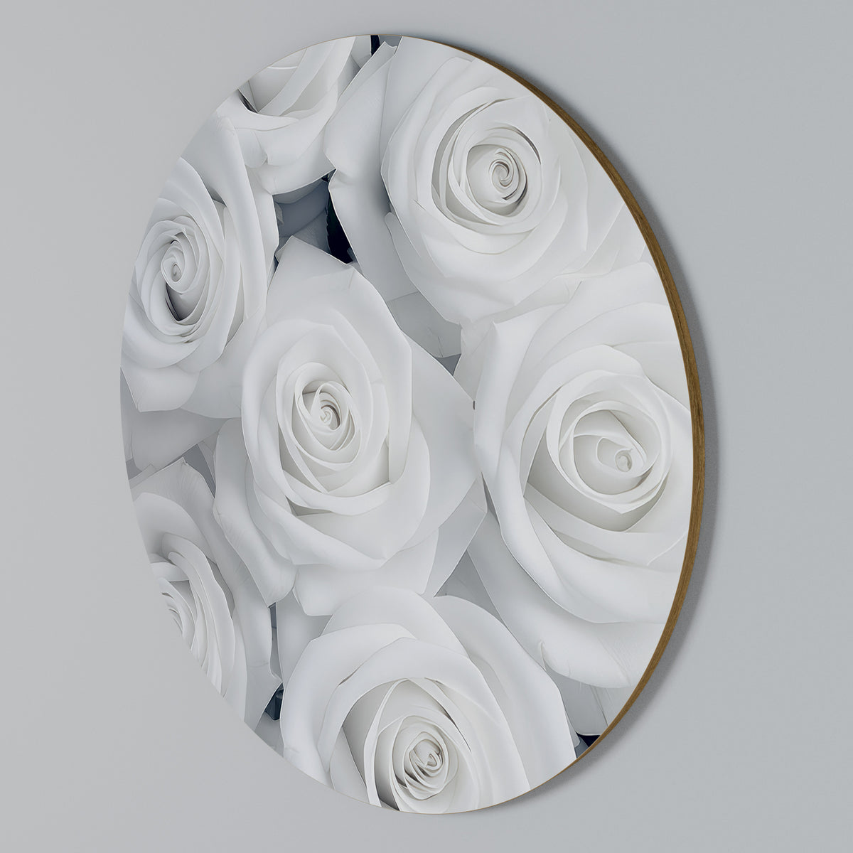 ELEGANCE IN WHITE Round Wall Art