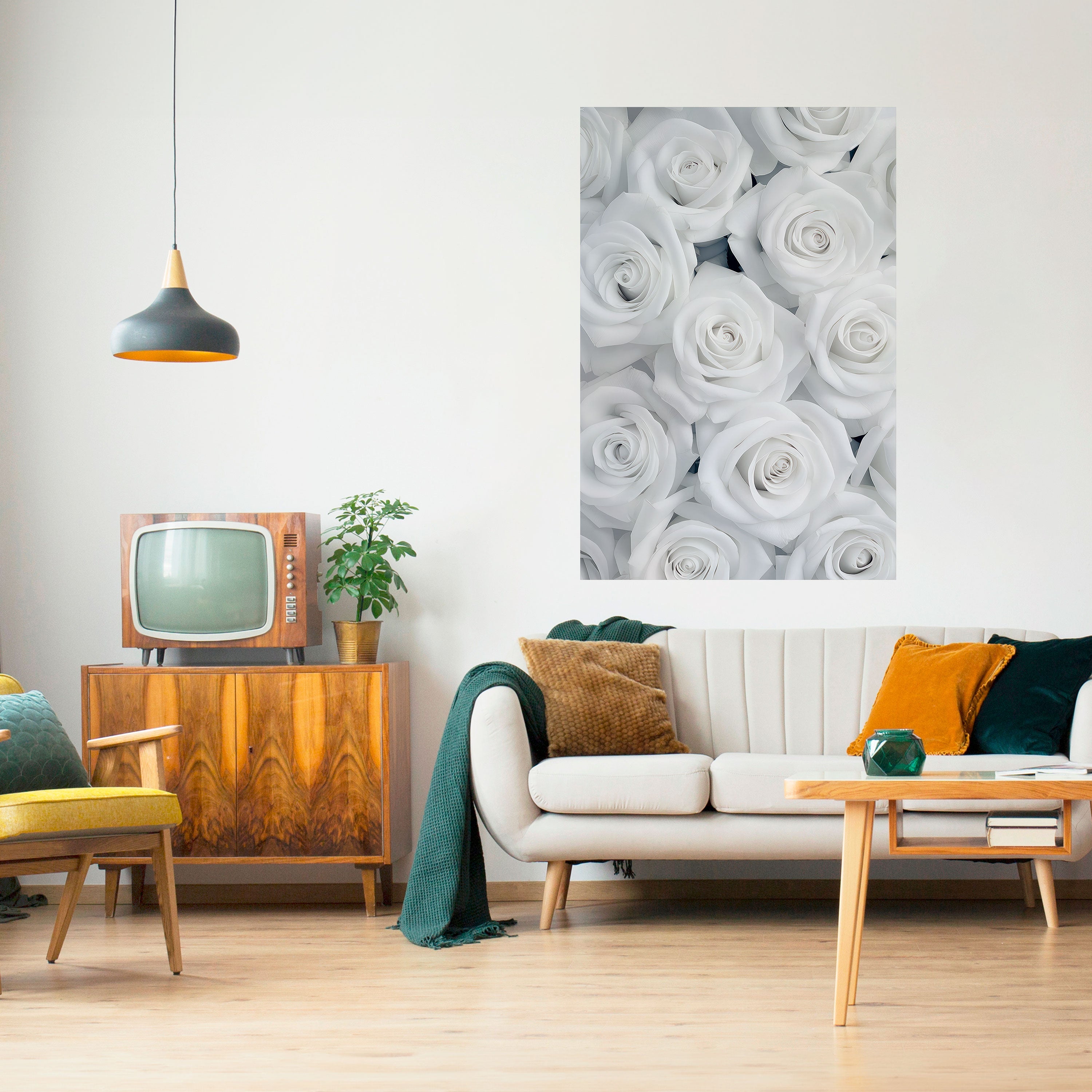 Affiche verticale autocollante ÉLÉGANCE EN BLANC