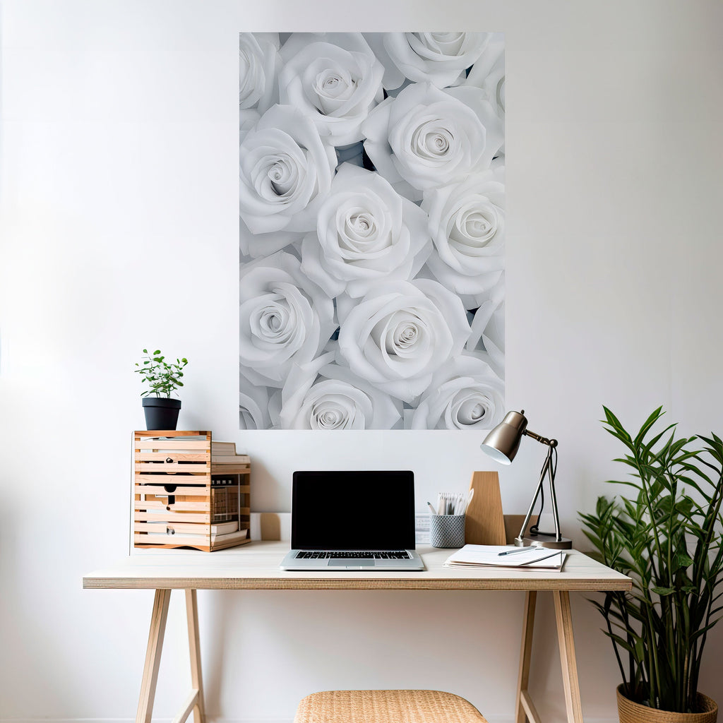 Affiche verticale autocollante ÉLÉGANCE EN BLANC