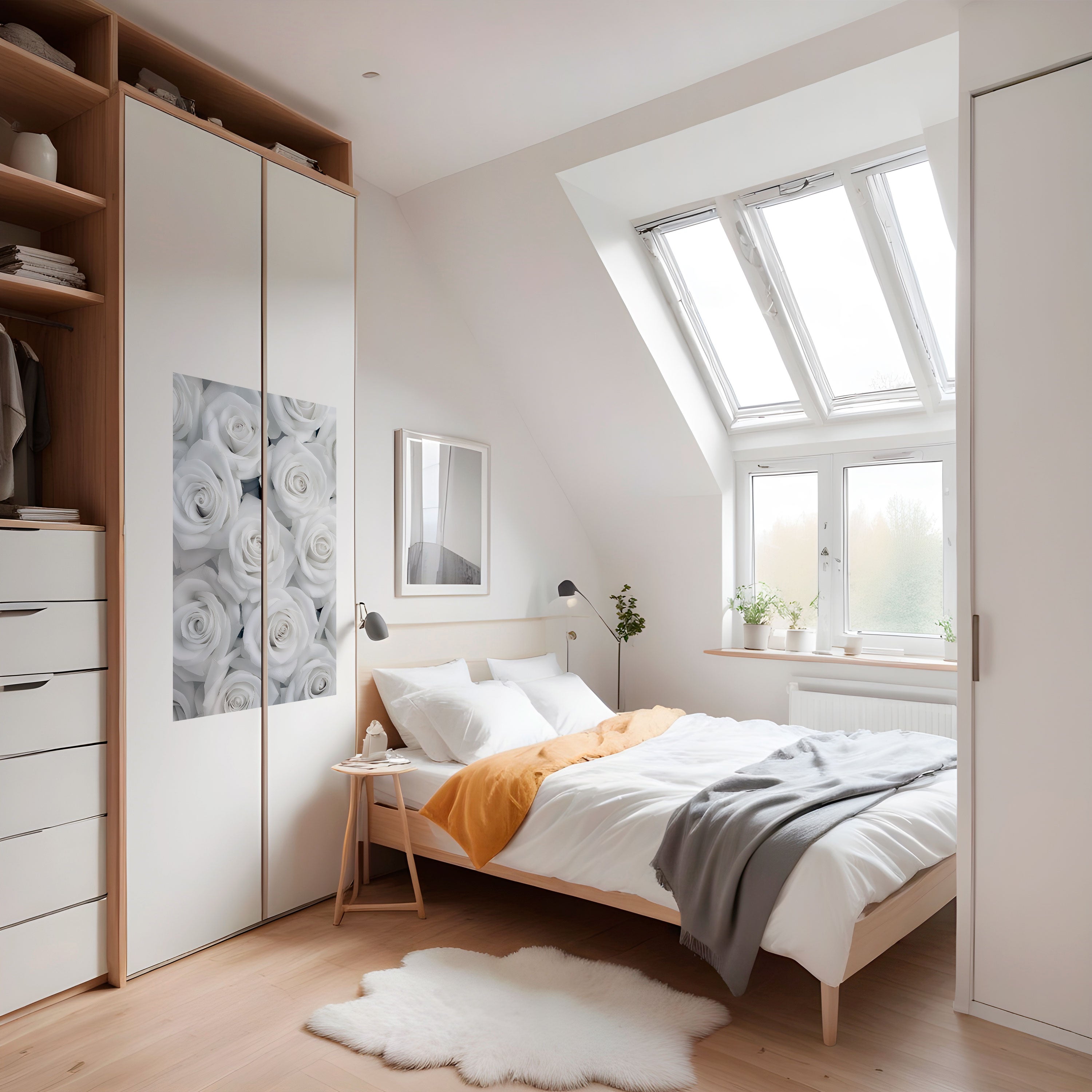 Affiche verticale autocollante ÉLÉGANCE EN BLANC