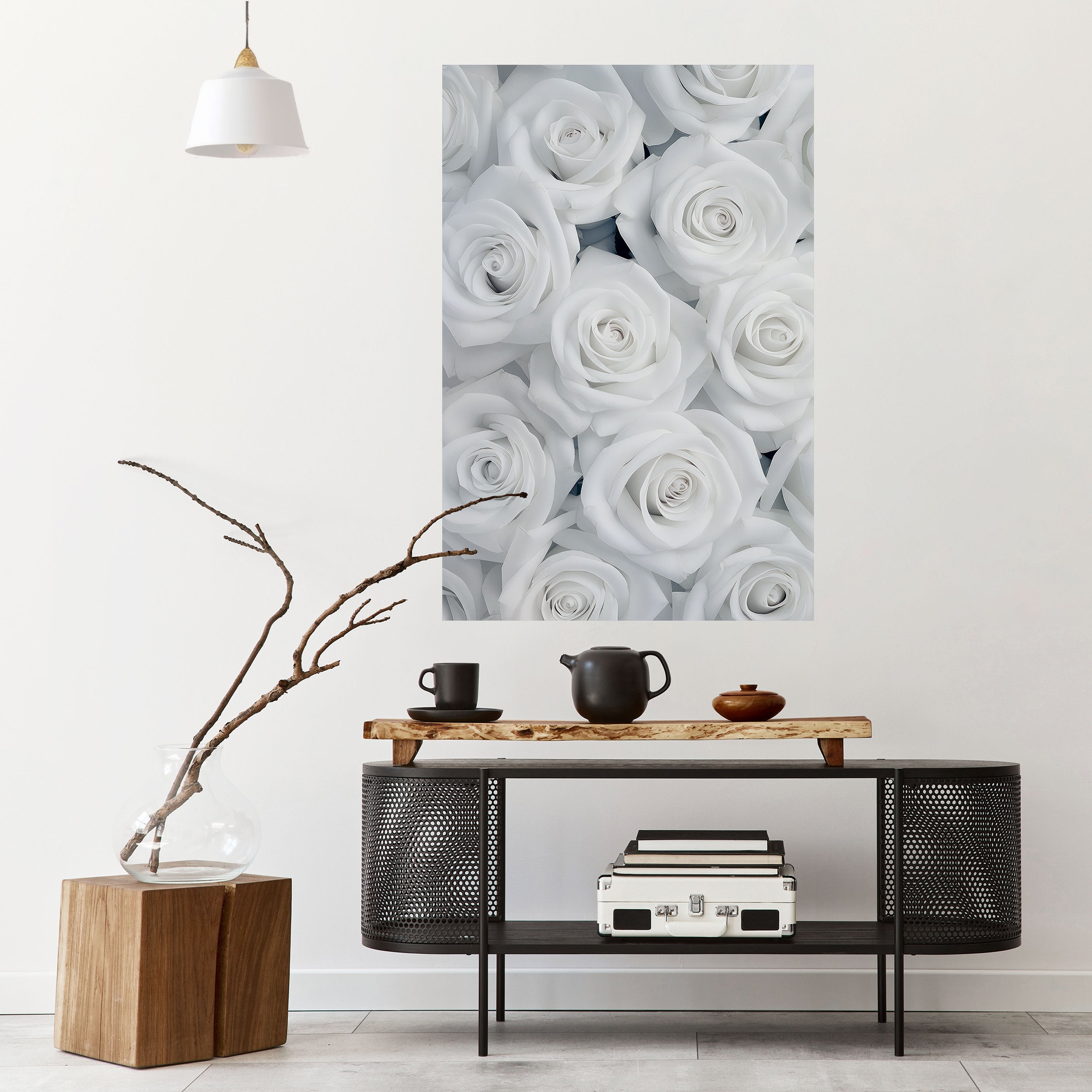 Affiche verticale autocollante ÉLÉGANCE EN BLANC