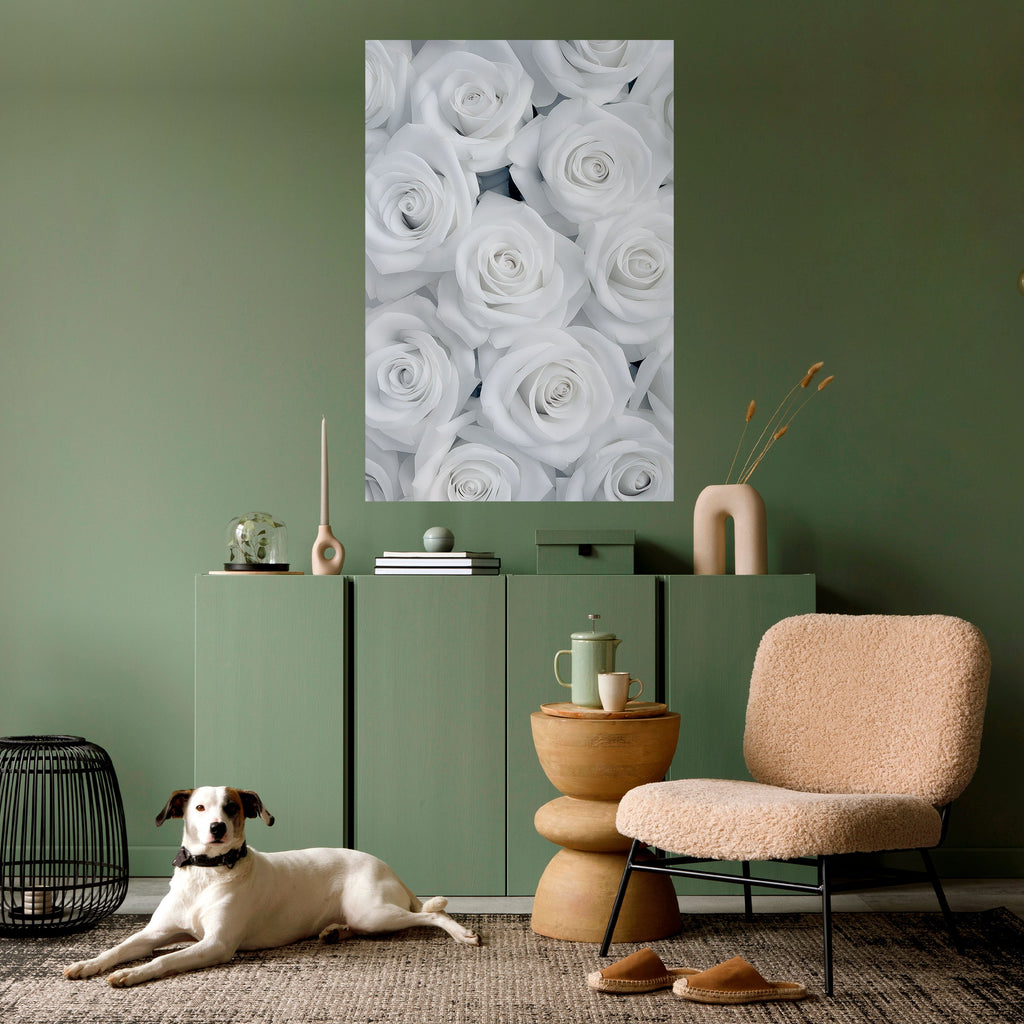 Affiche verticale autocollante ÉLÉGANCE EN BLANC