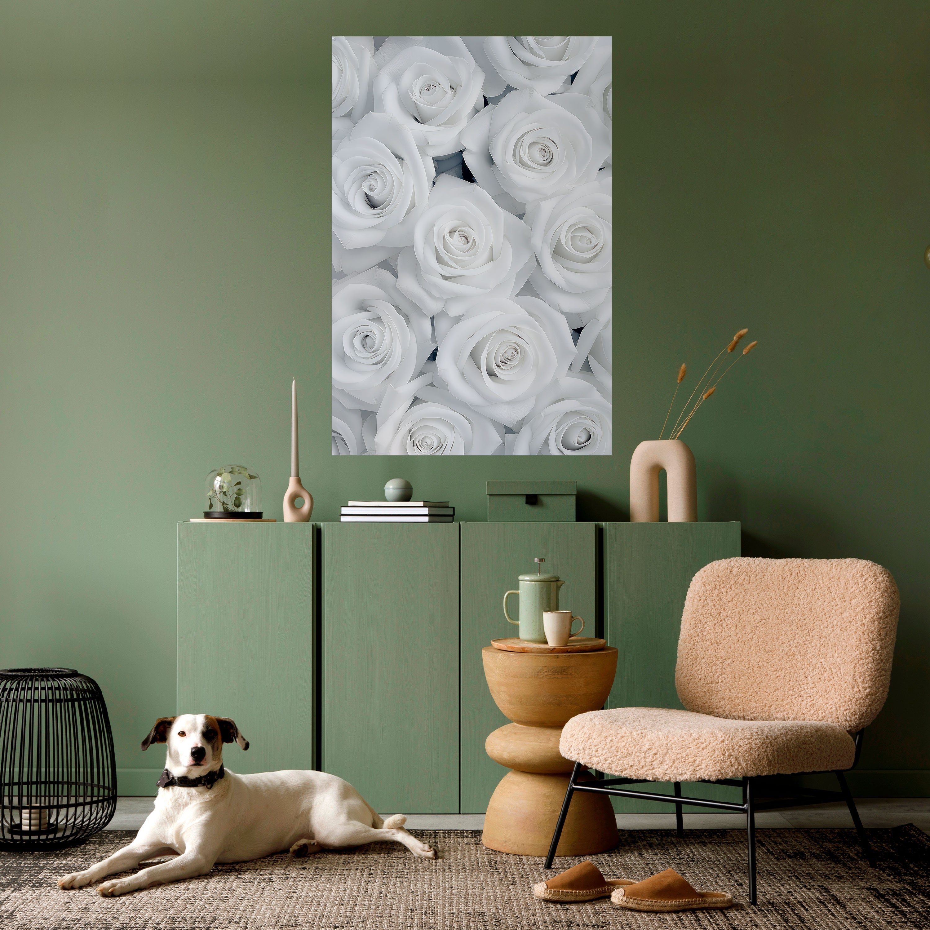 Affiche verticale autocollante ÉLÉGANCE EN BLANC