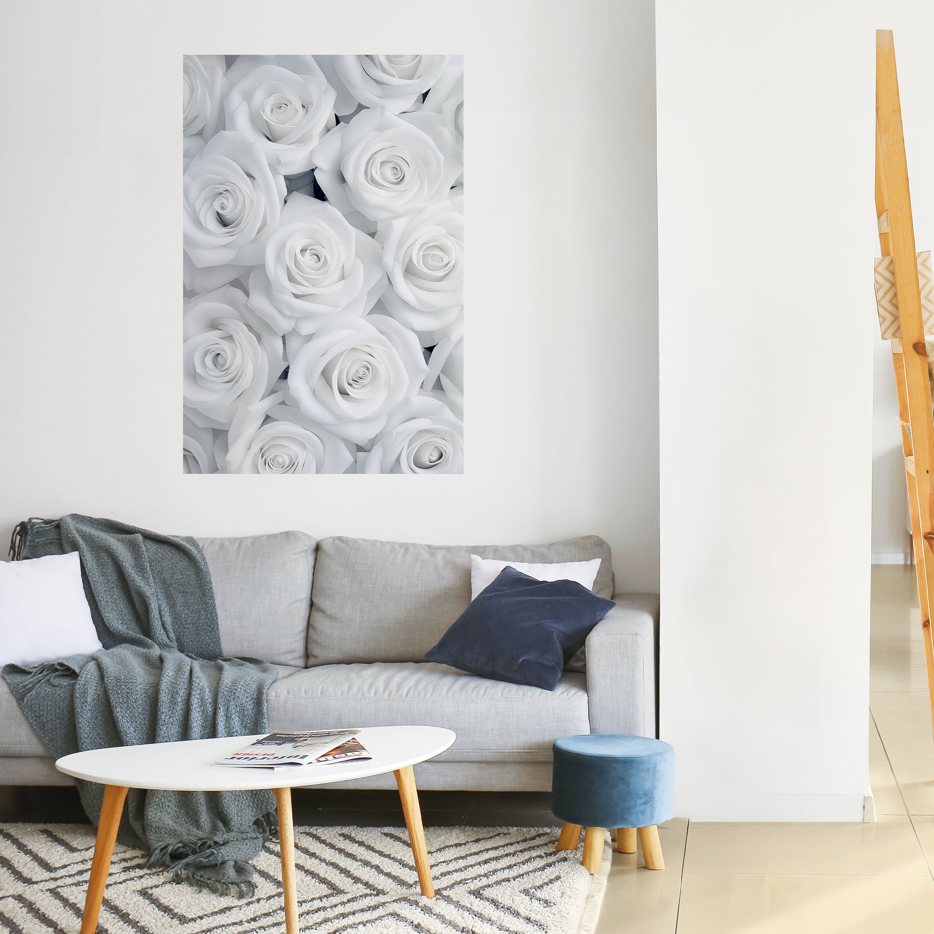 Affiche verticale autocollante ÉLÉGANCE EN BLANC