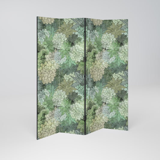 SUCCULENT CLUSTER 4-Panel Room Divider