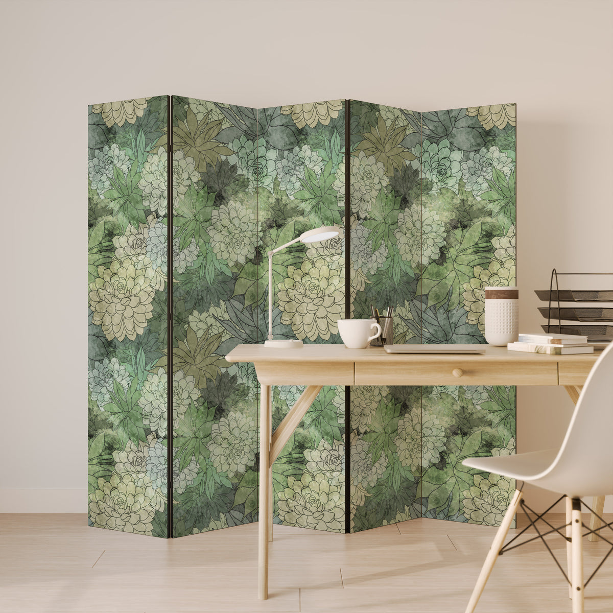 SUCCULENT CLUSTER 5-Panel Room Divider