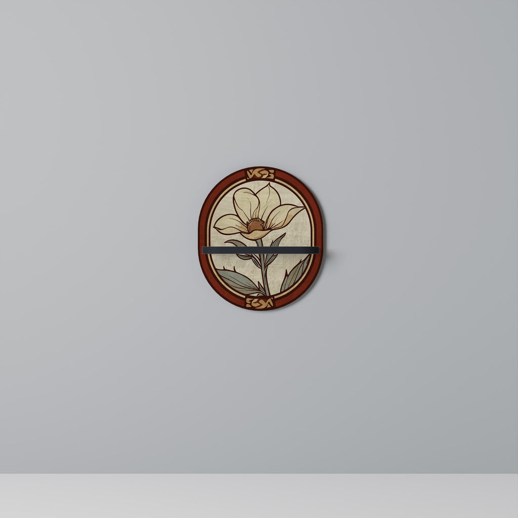 Étagère d'art ovale TIMELESS FLORA en finition noire