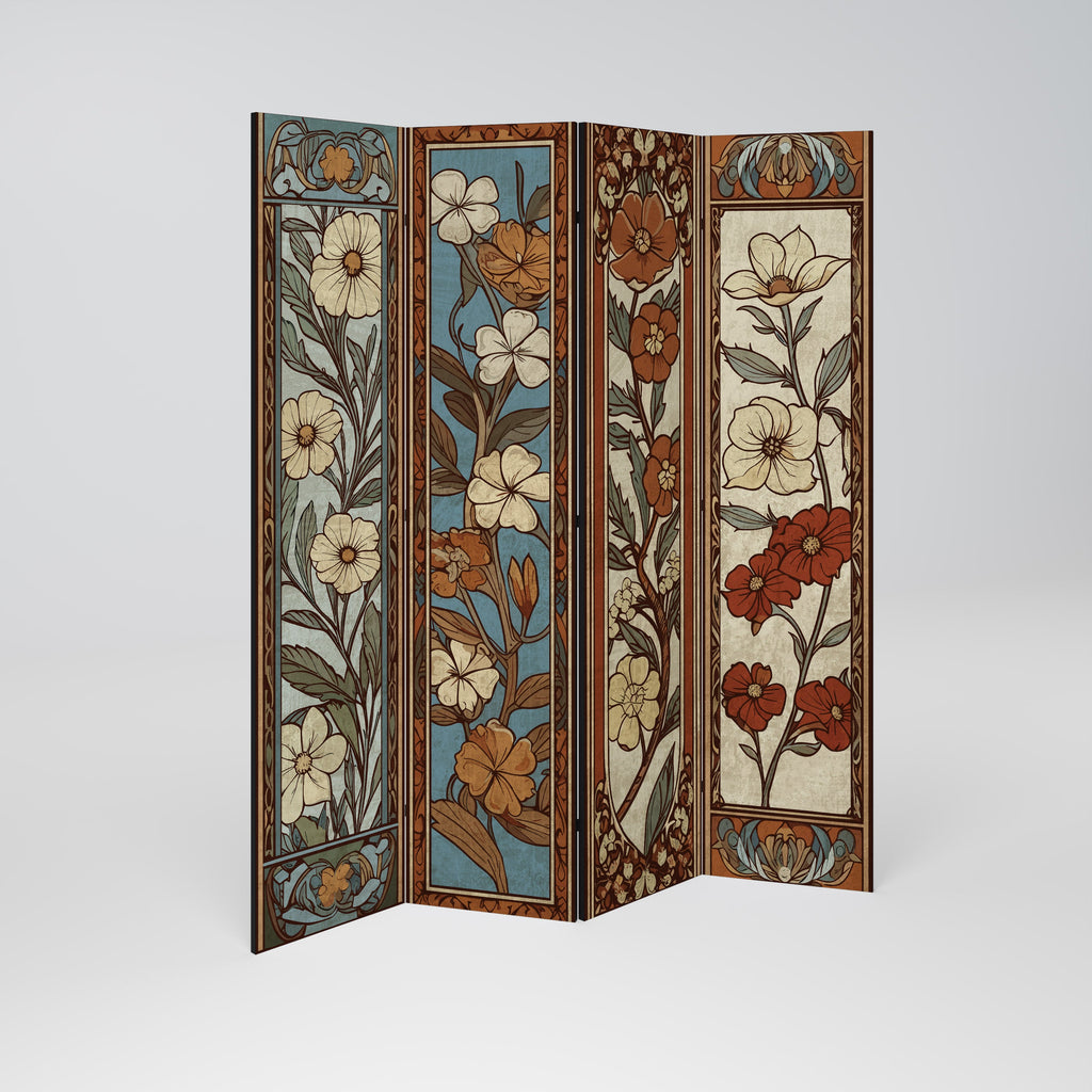 Paravent décoratif à 4 panneaux TIMELESS FLORA
