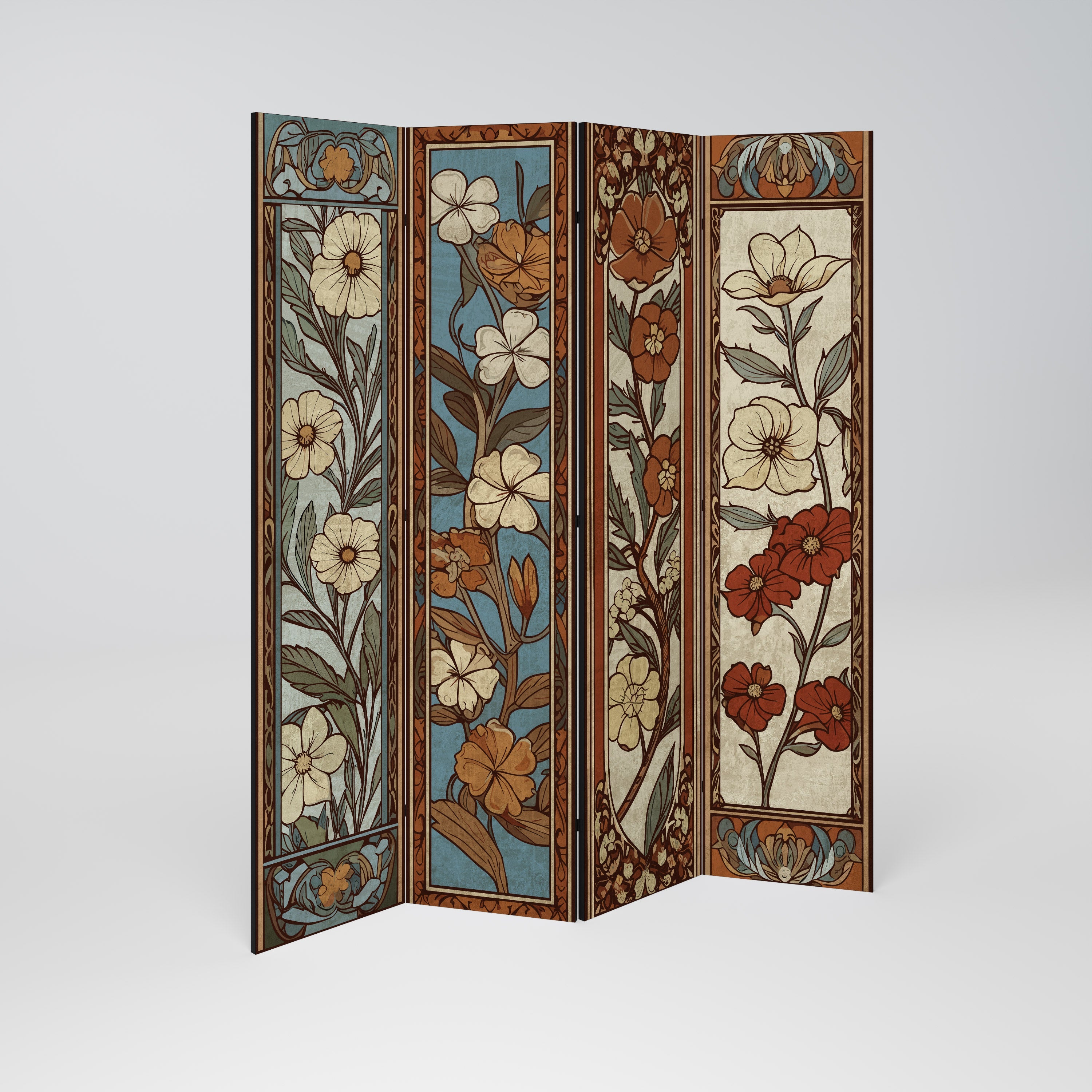 Paravent décoratif à 4 panneaux TIMELESS FLORA