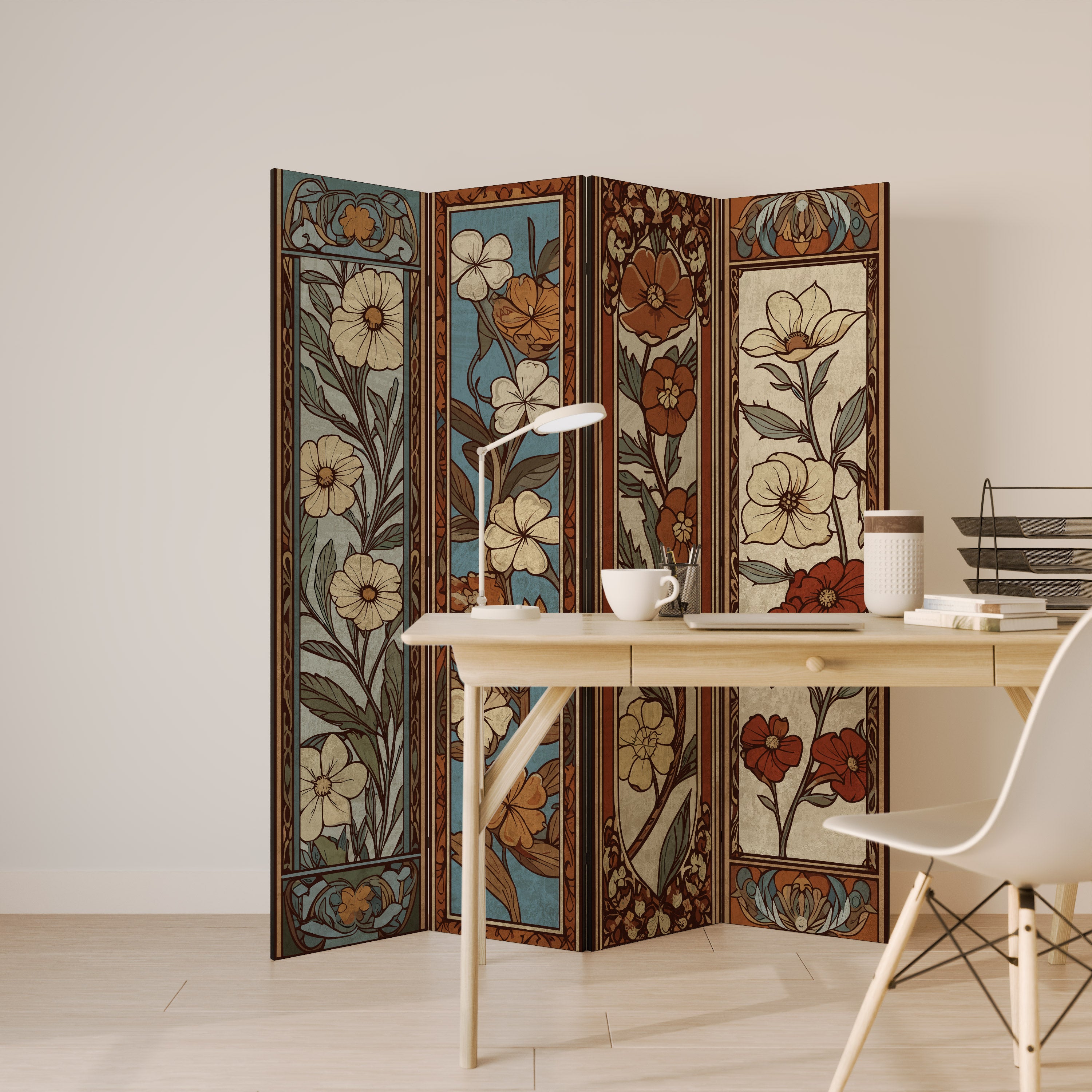 TIMELESS FLORA 4-Panel Room Divider
