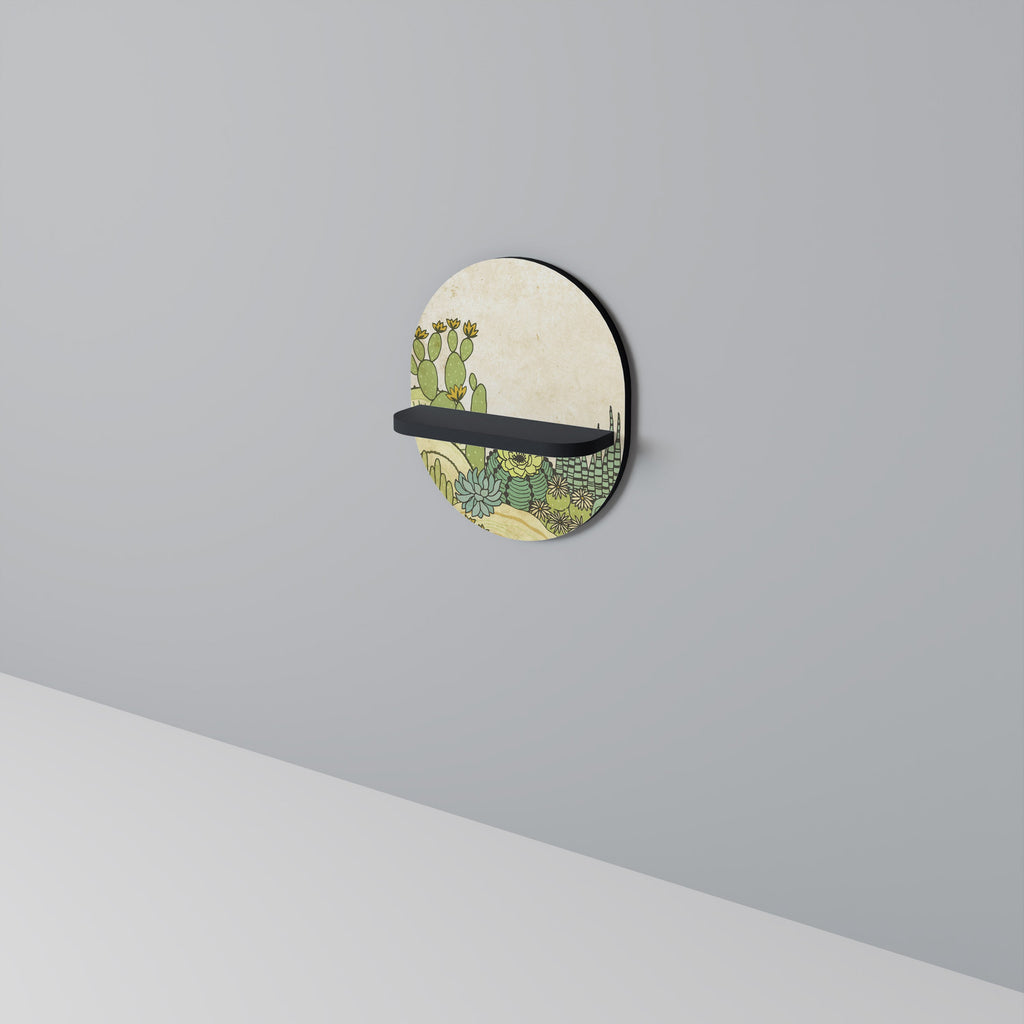 Étagère d'art ovale SUCCULENTS KALEIDOSCOPE en finition noire