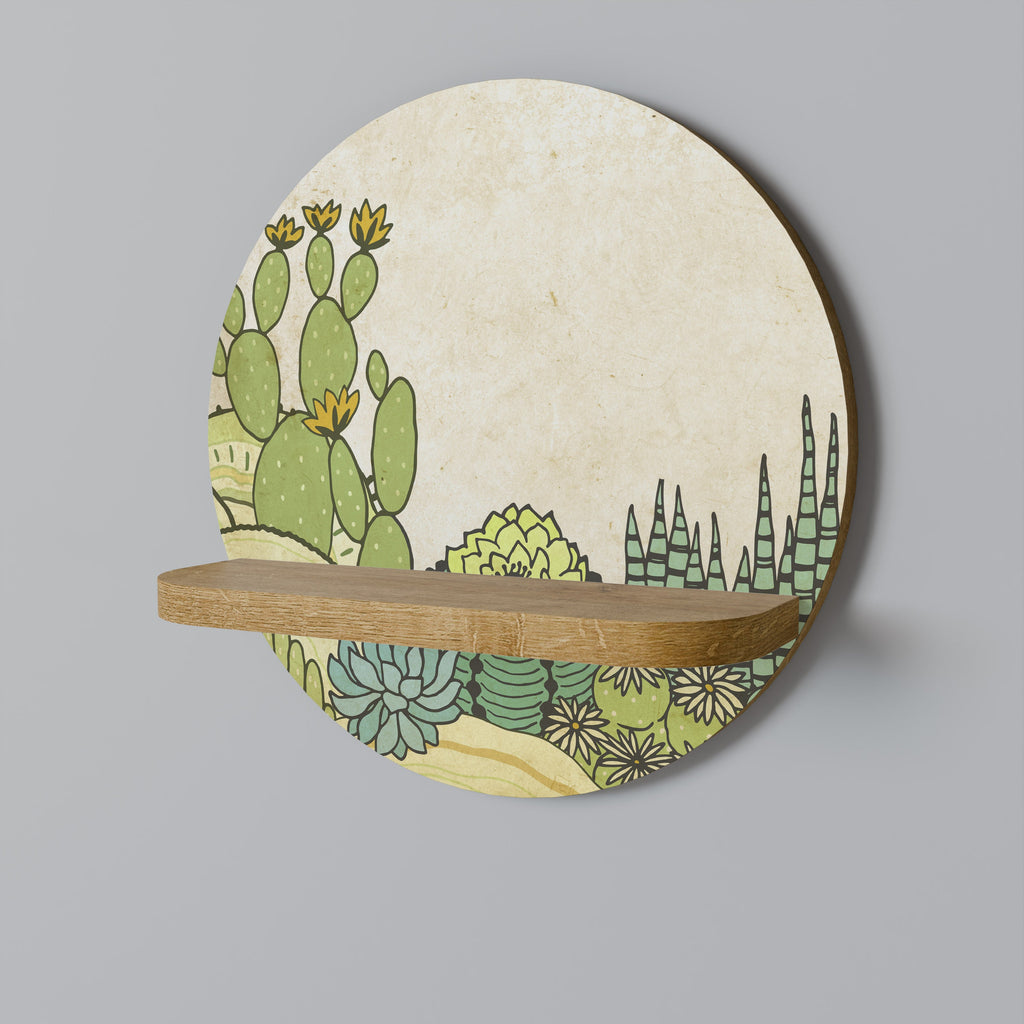 Étagère ronde effet chêne SUCCULENTS KALEIDOSCOPE