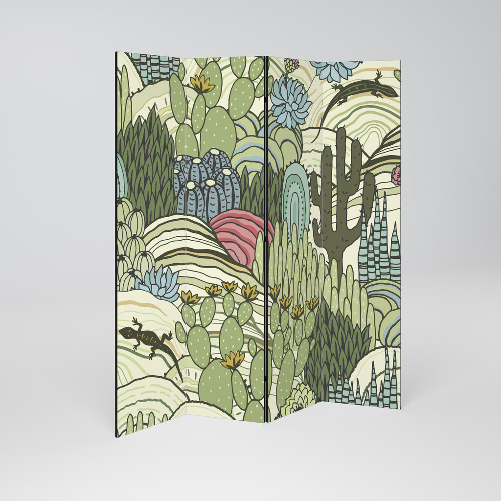 SUCCULENTS KALEIDOSCOPE 4-Panel Room Divider