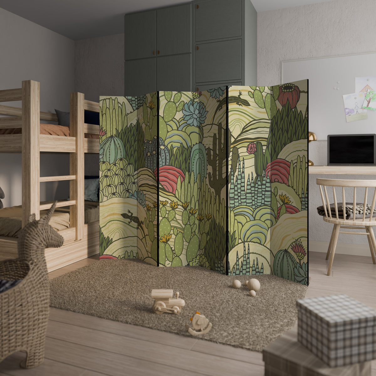 SUCCULENTS KALEIDOSCOPE 6-Panel Room Divider