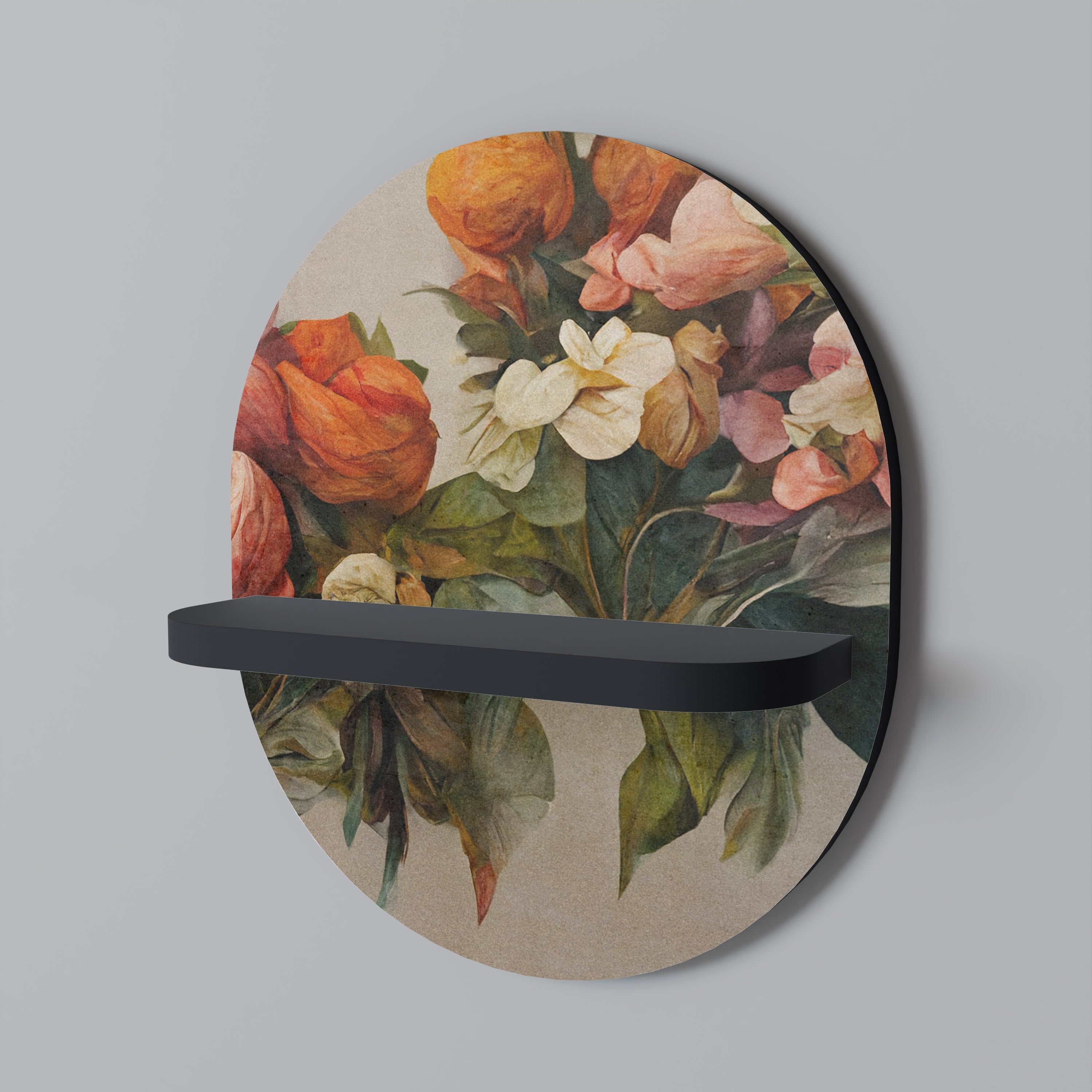 Étagère d'art ovale STYLISH BEAUTY en finition noire