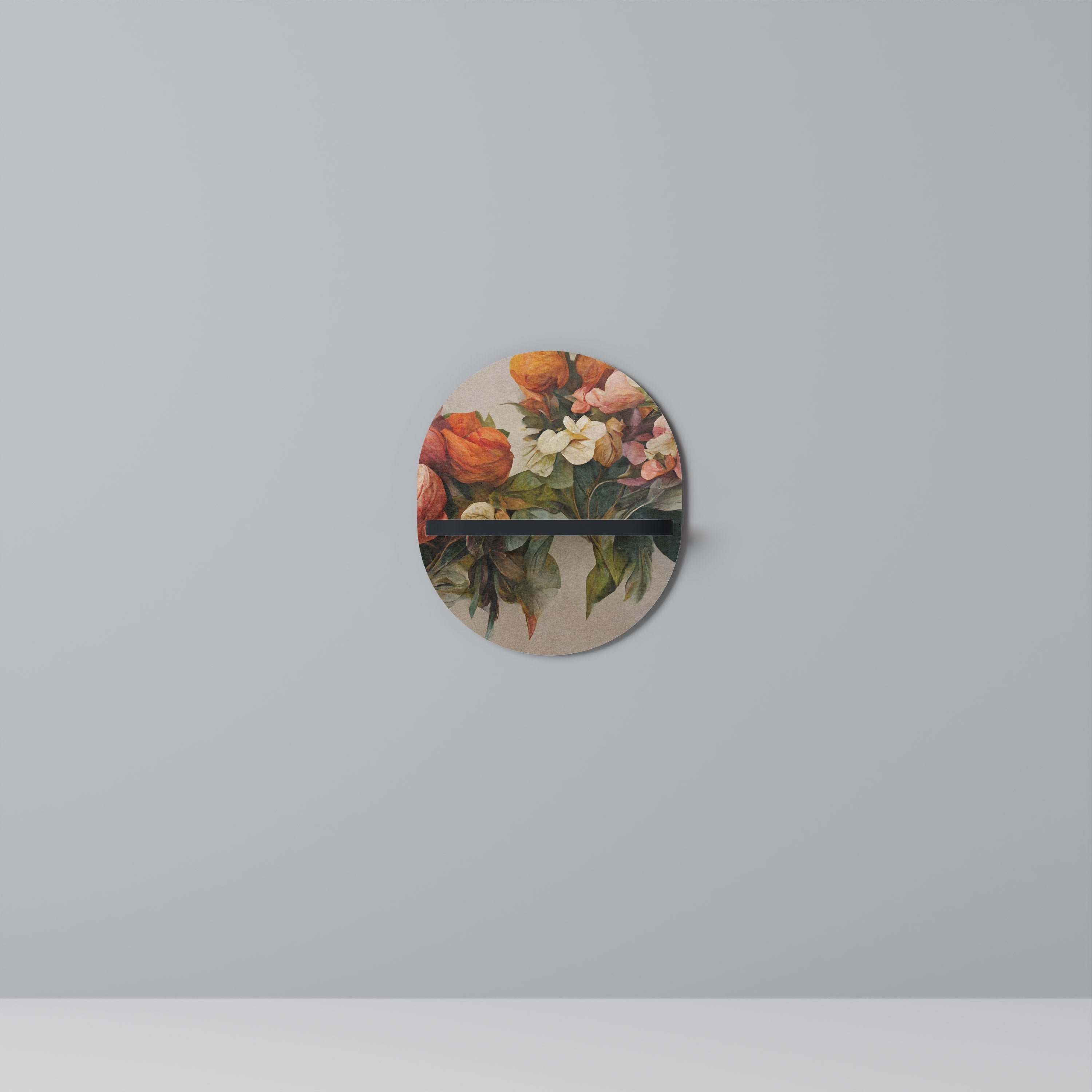 Étagère d'art ovale STYLISH BEAUTY en finition noire