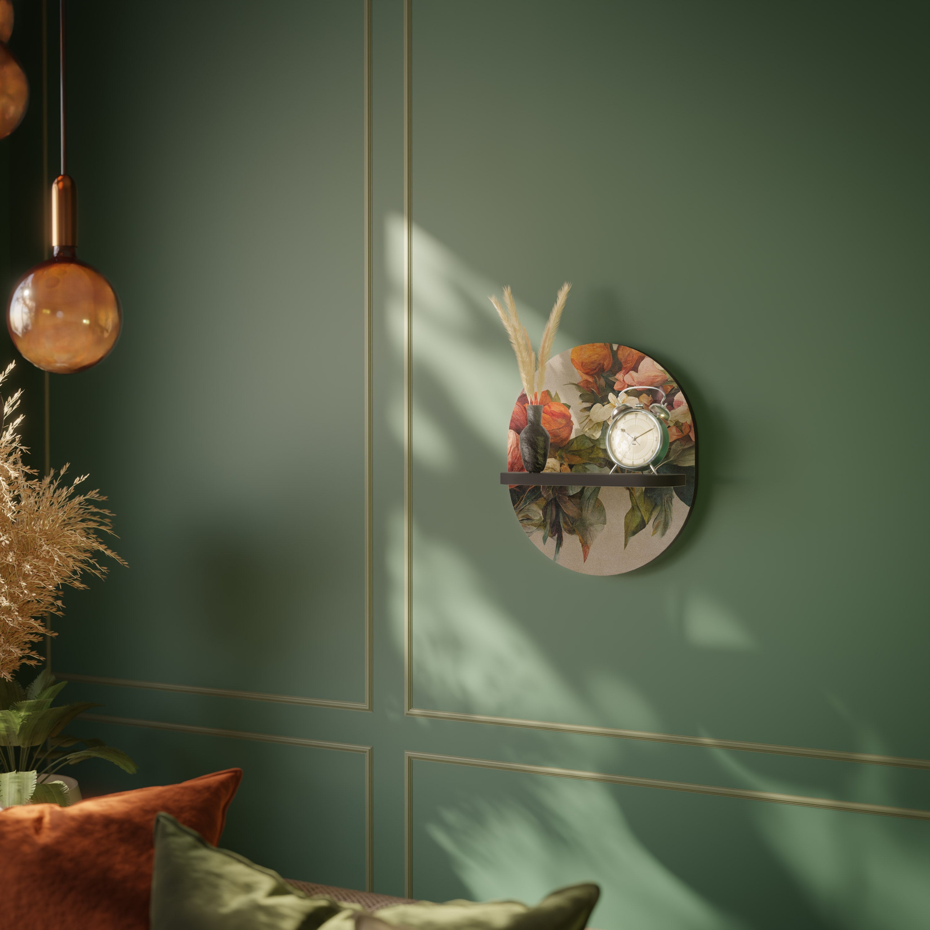 Étagère d'art ovale STYLISH BEAUTY en finition noire