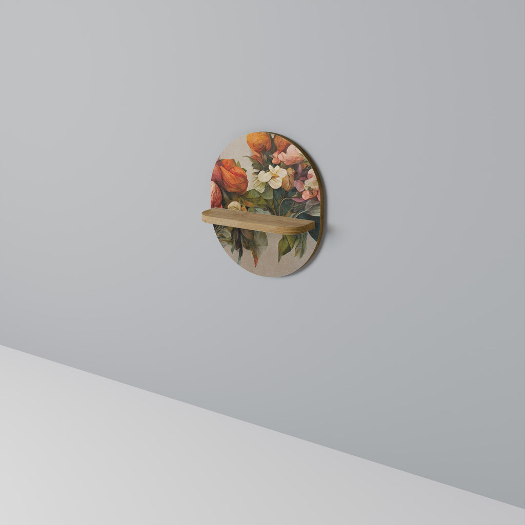 Étagère d'art ovale STYLISH BEAUTY effet chêne