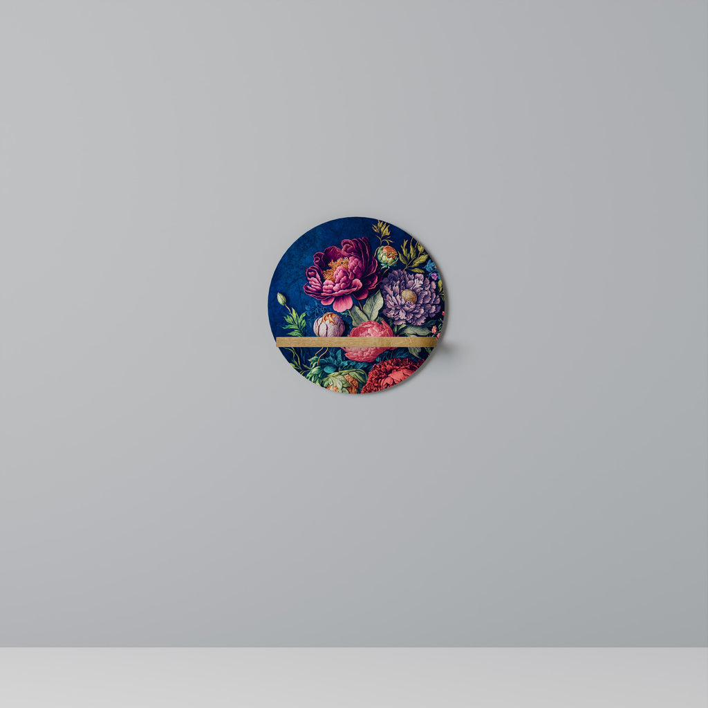 Étagère d'art ronde BLOOMING ELEGANCE effet chêne