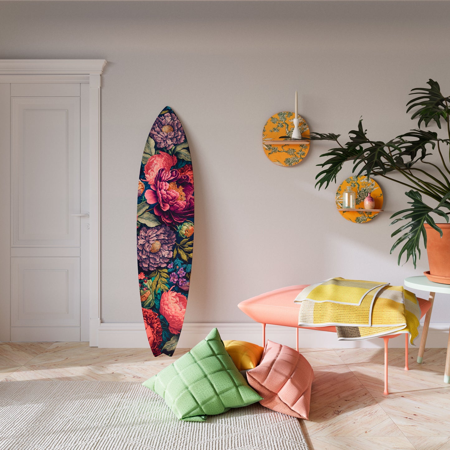 BLOOMING ELEGANCE Surfboard Decorative Panel