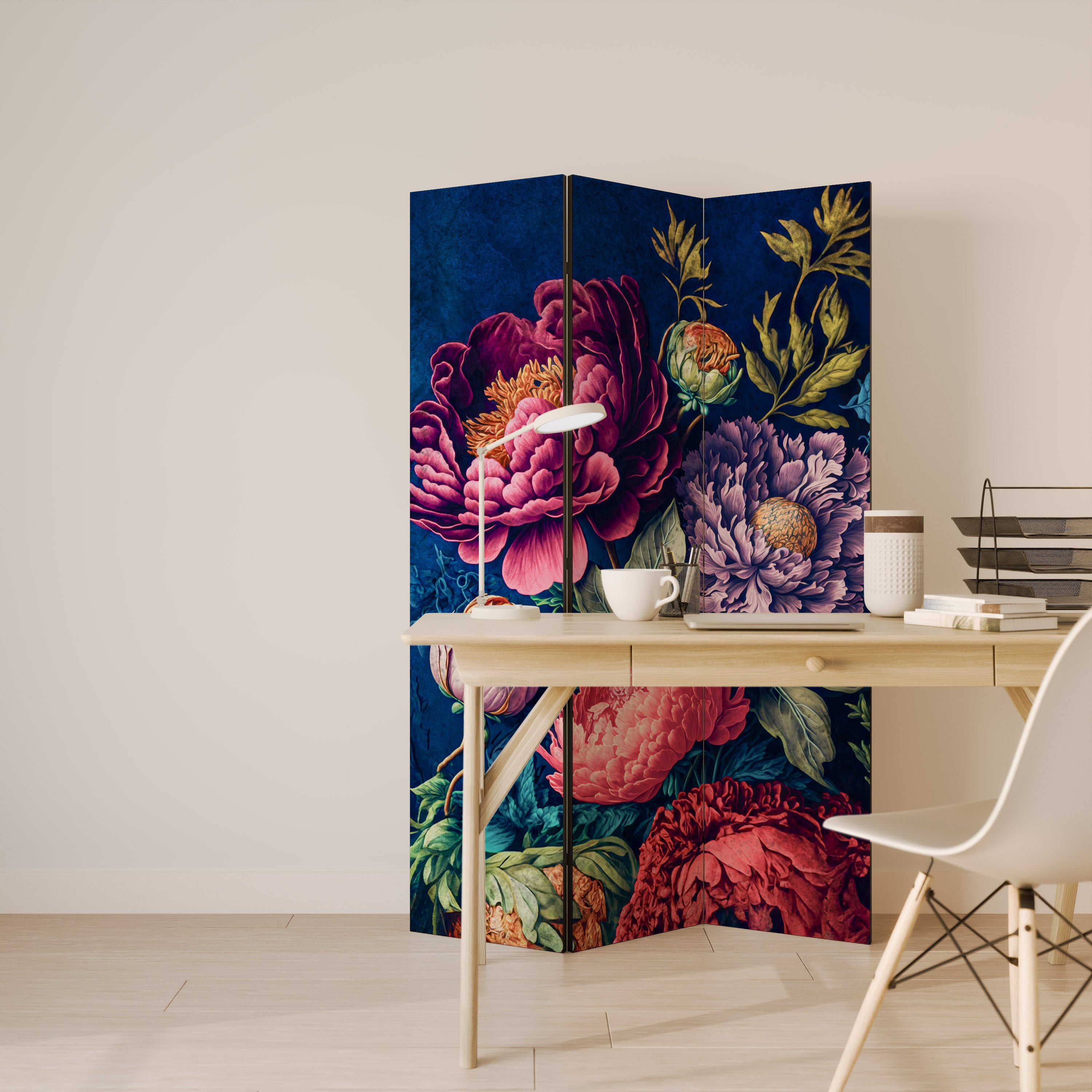 BLOOMING ELEGANCE 3-Panel Room Divider
